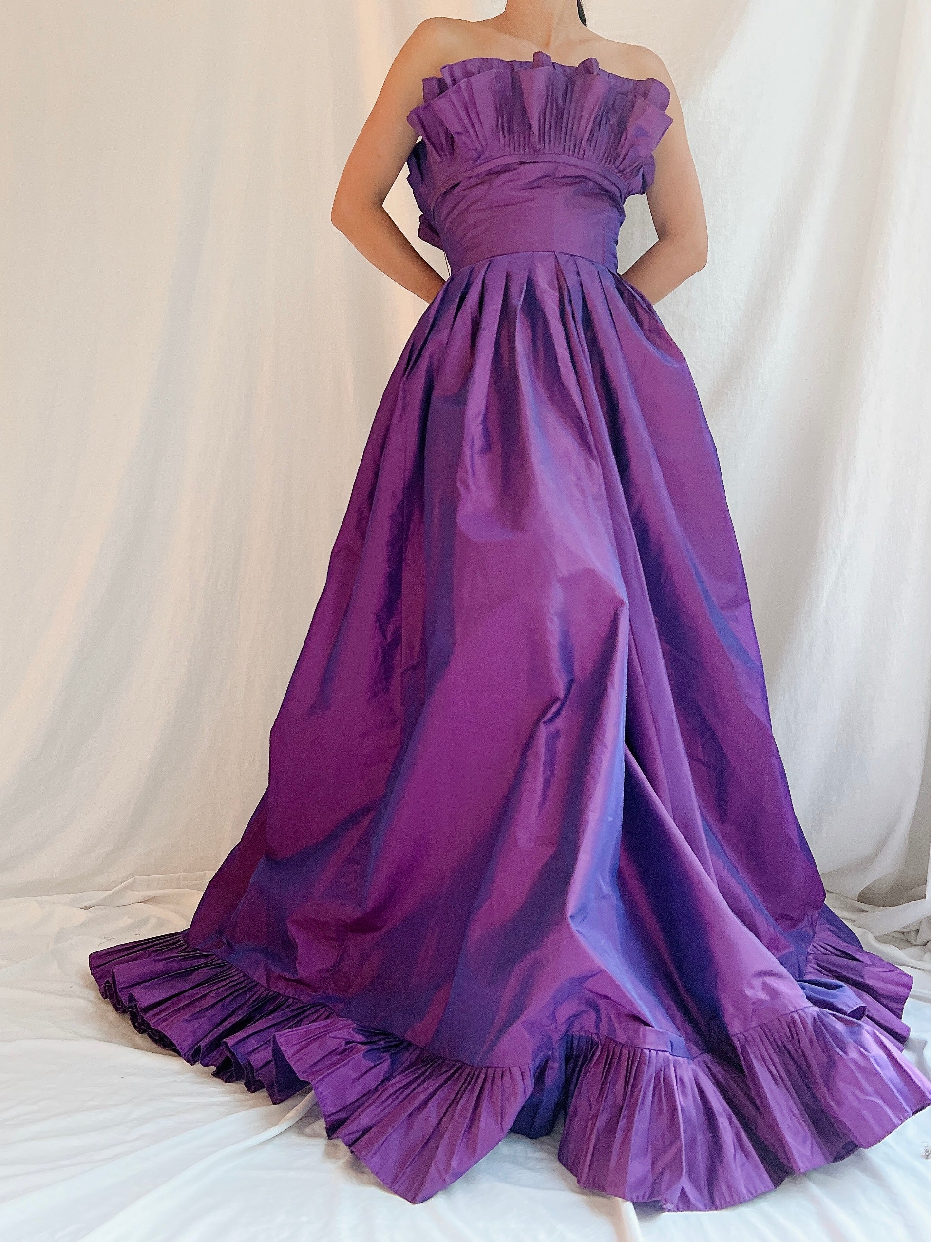 Vintage Victor Costa Purple Iridescent Gown - 4
