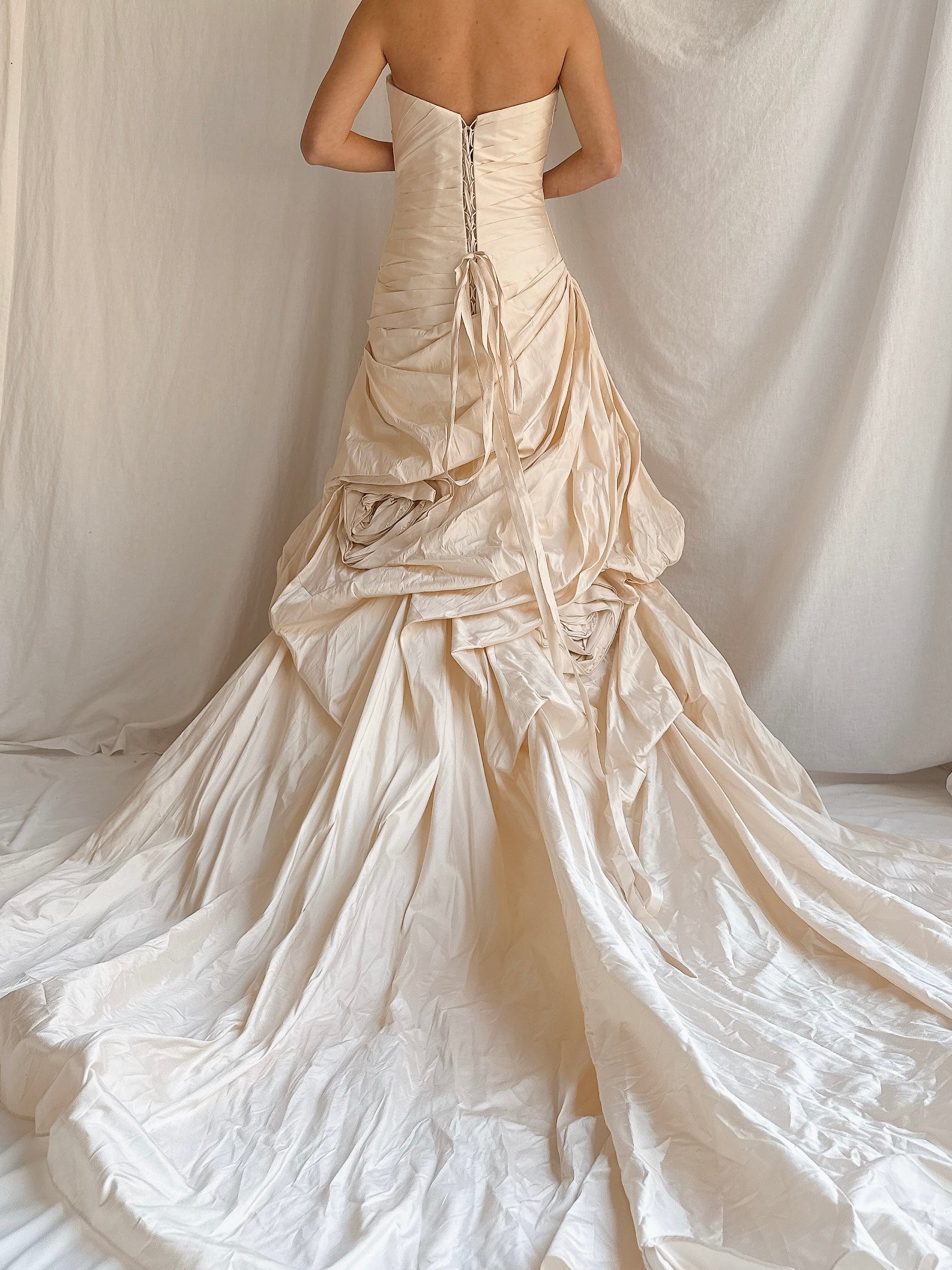 RESERVED for Callie Vintage Martina Liana Silk Draped Gown - S-M
