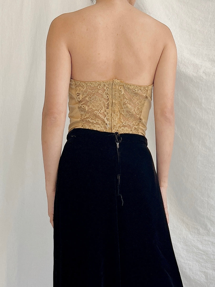 Vintage Christian Dior Gold Bustier - 36