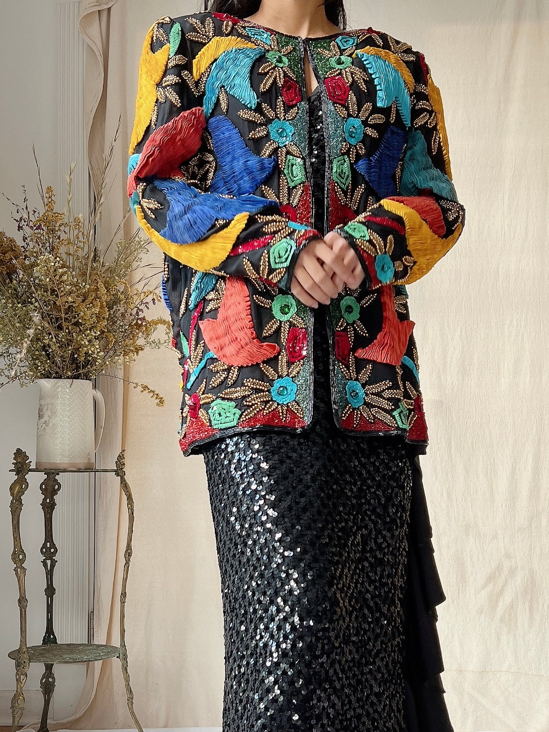 Vintage Silk Ribbon Jacket - M