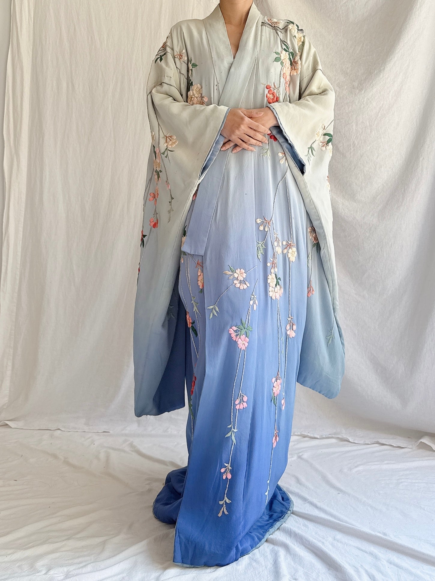 Antique Ombre Cherry Blossom Kimono - OSFM
