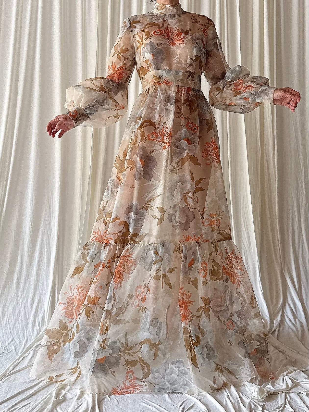 Vintage Floral Tricot Dress - S