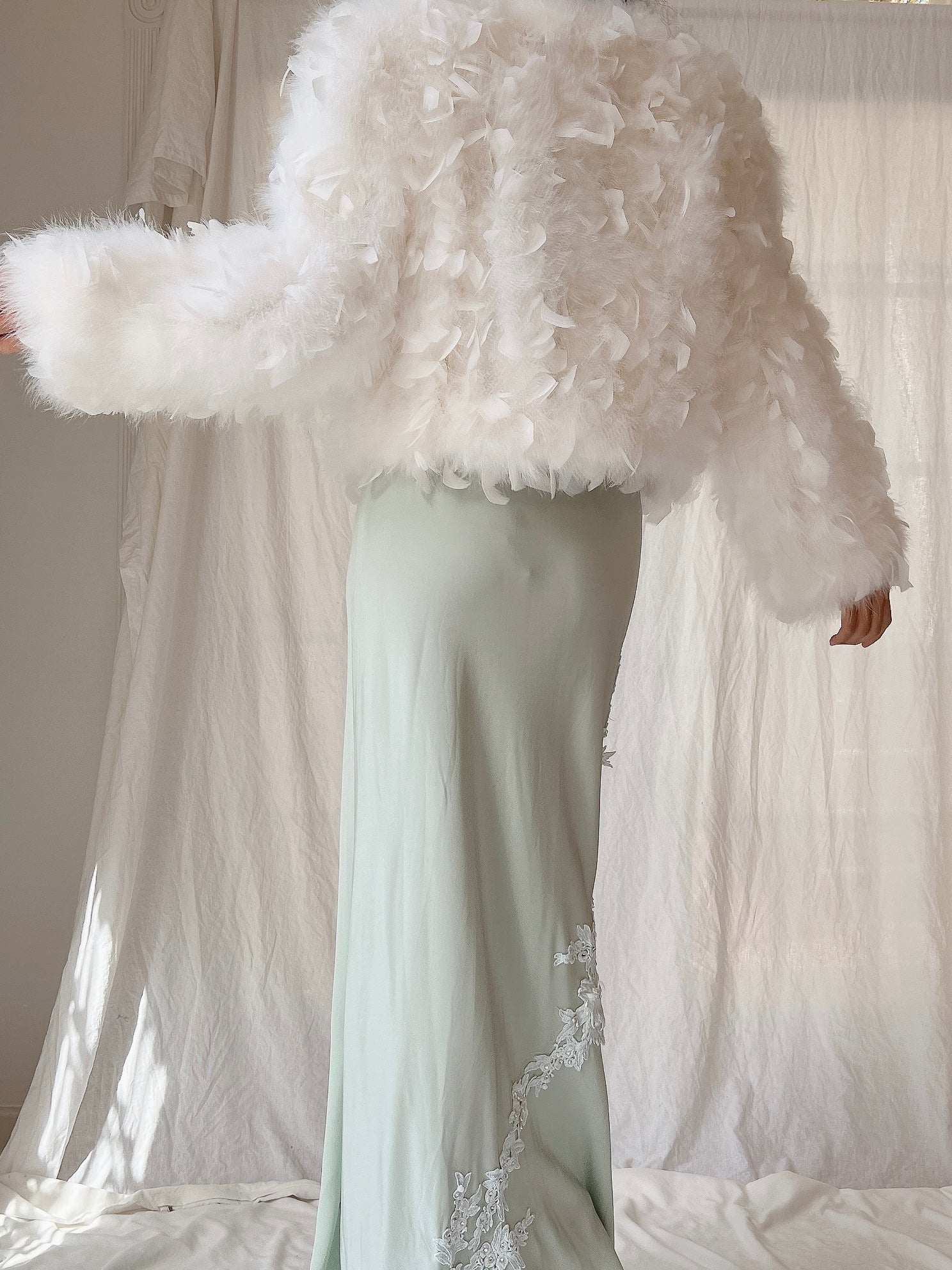 Vintage Feather Jacket - S/M
