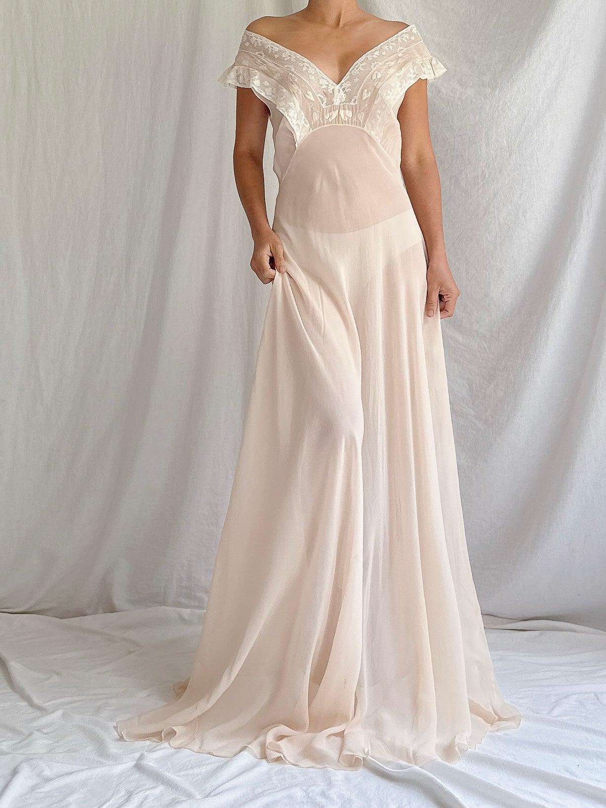 Vintage Shell Pink Slip Dress - XS