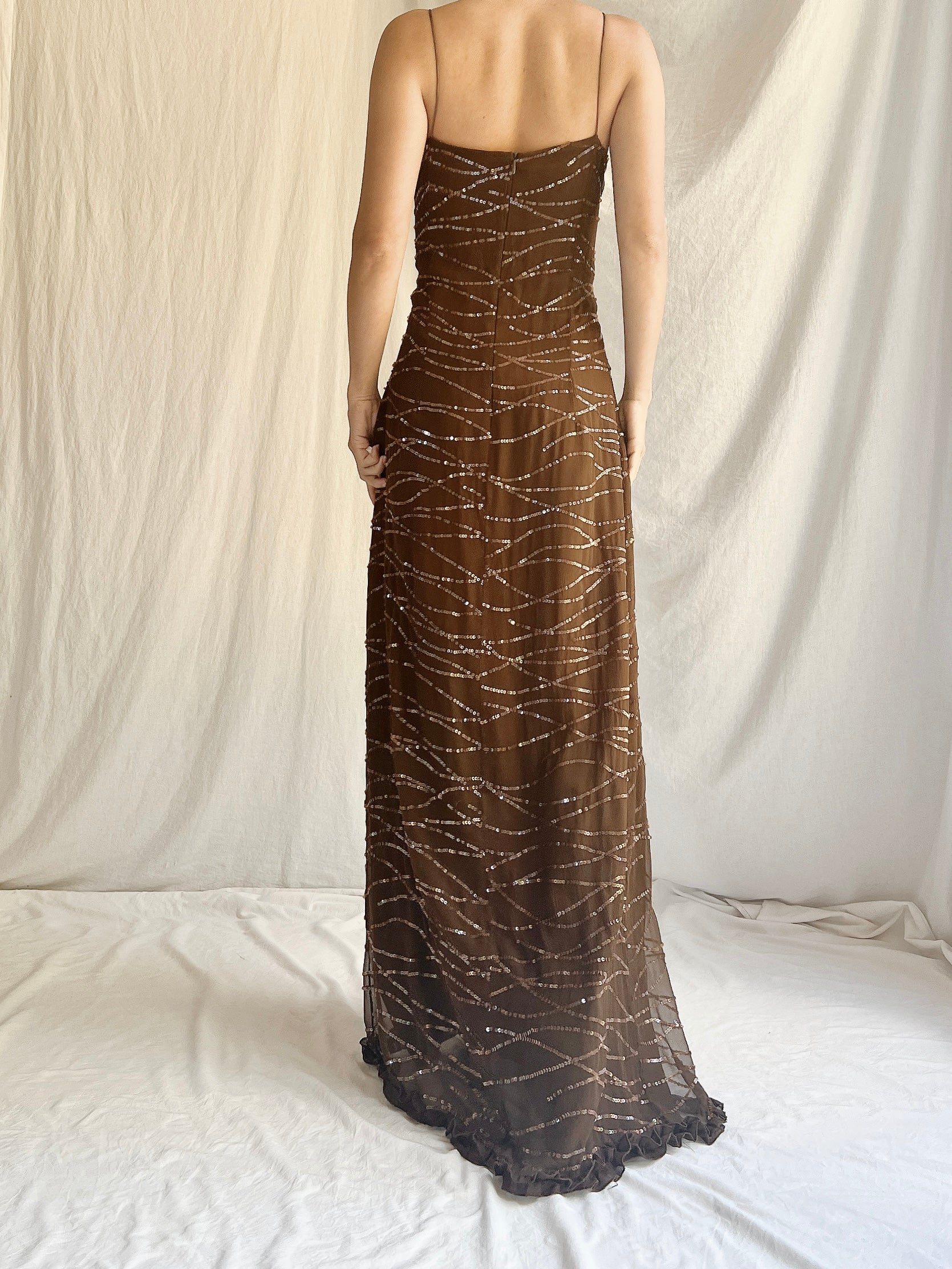 Vintage Bellville Sassoon Silk Beaded Gown - M/L