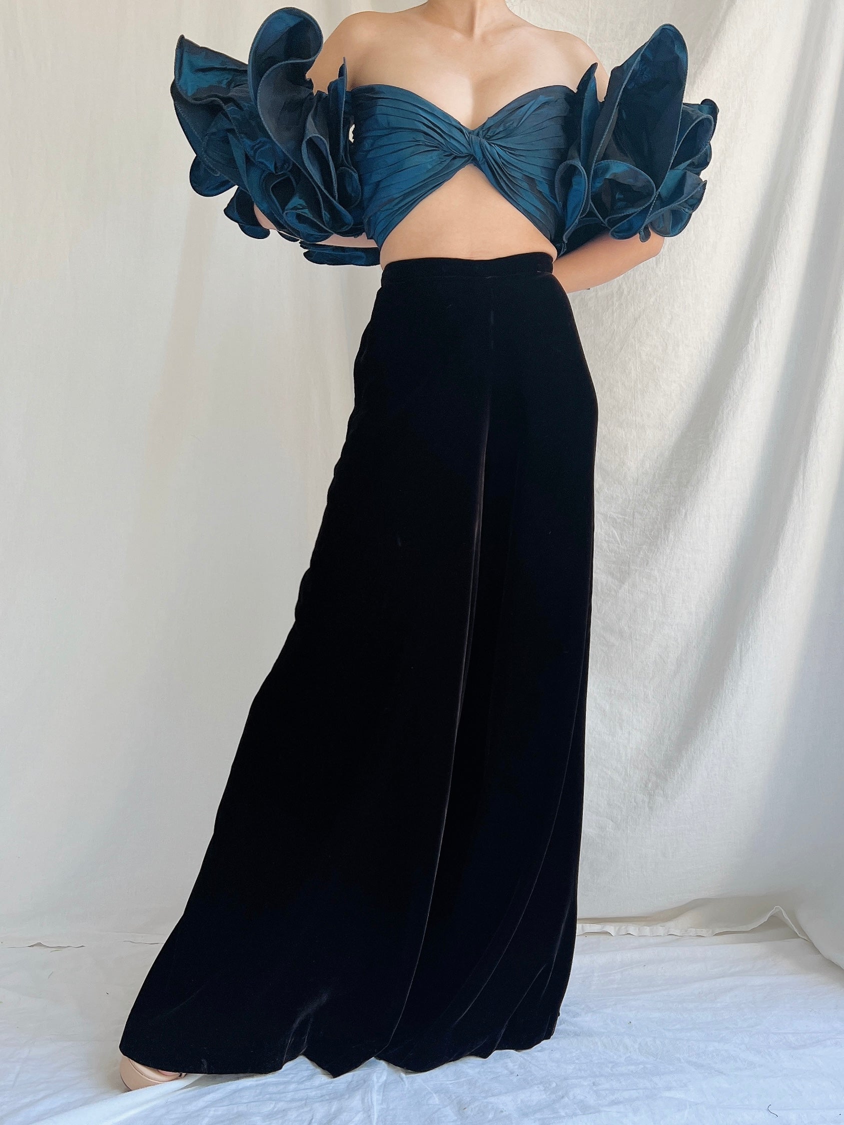 Vintage Lillie Rubin Ruffle Sleeve Top - M
