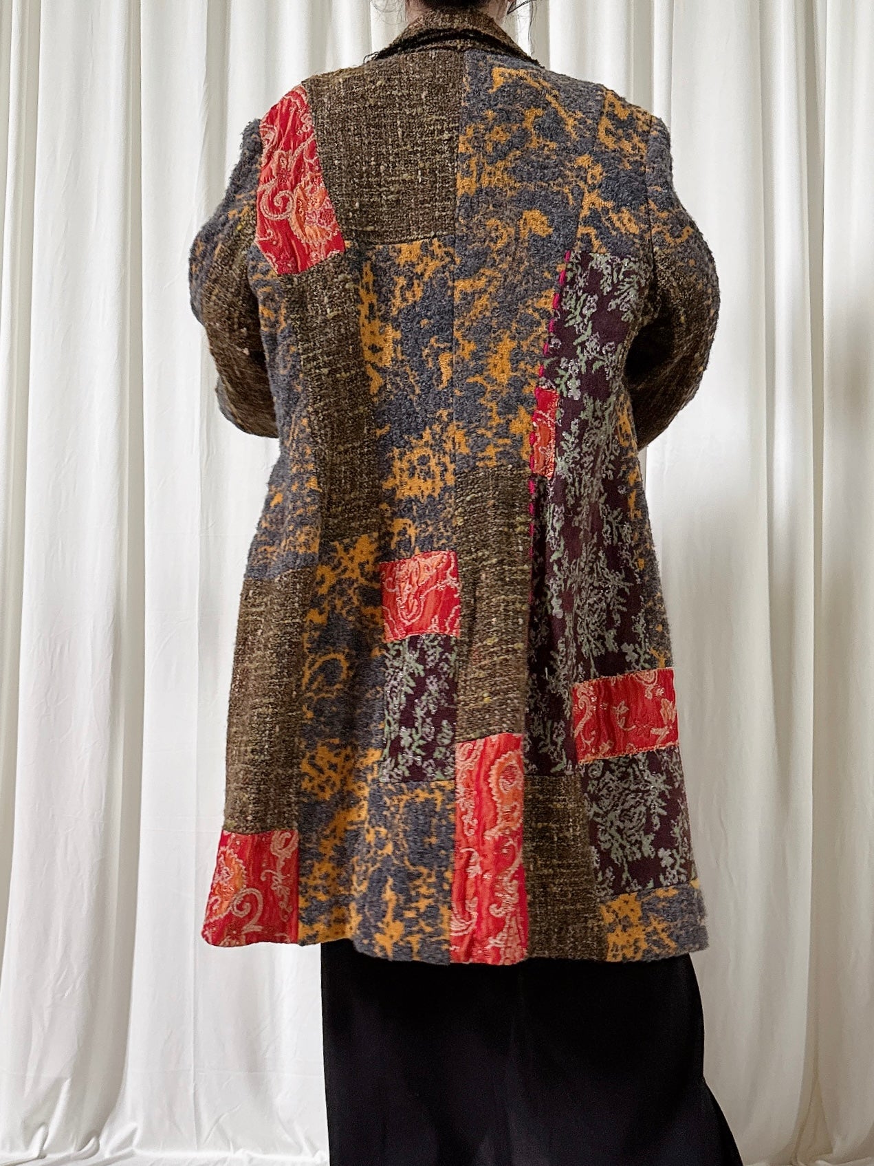 Vintage Tricot Chic Wool Brown Coat - US 16