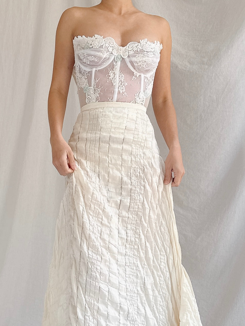Vintage Fadi Gharib Paris Organza Woven Skirt - M/L46