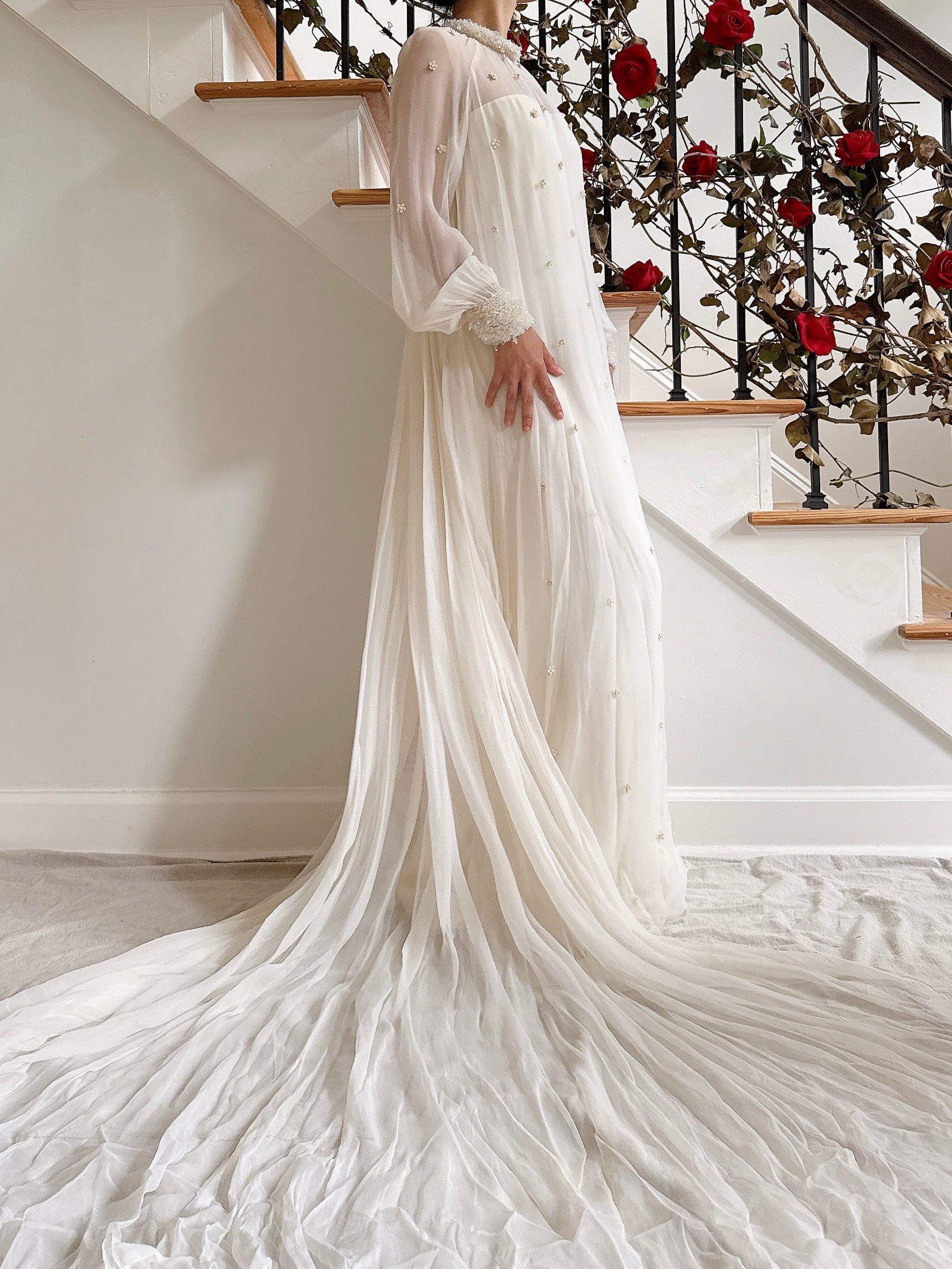 1960s Chiffon Gown - S