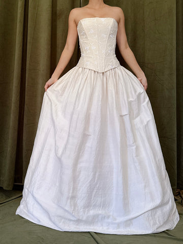 Vintage Jessica McClintock Raw Silk Gown - S