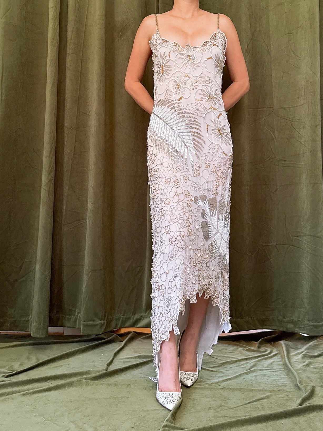 1980s Silk Beaded Dress -