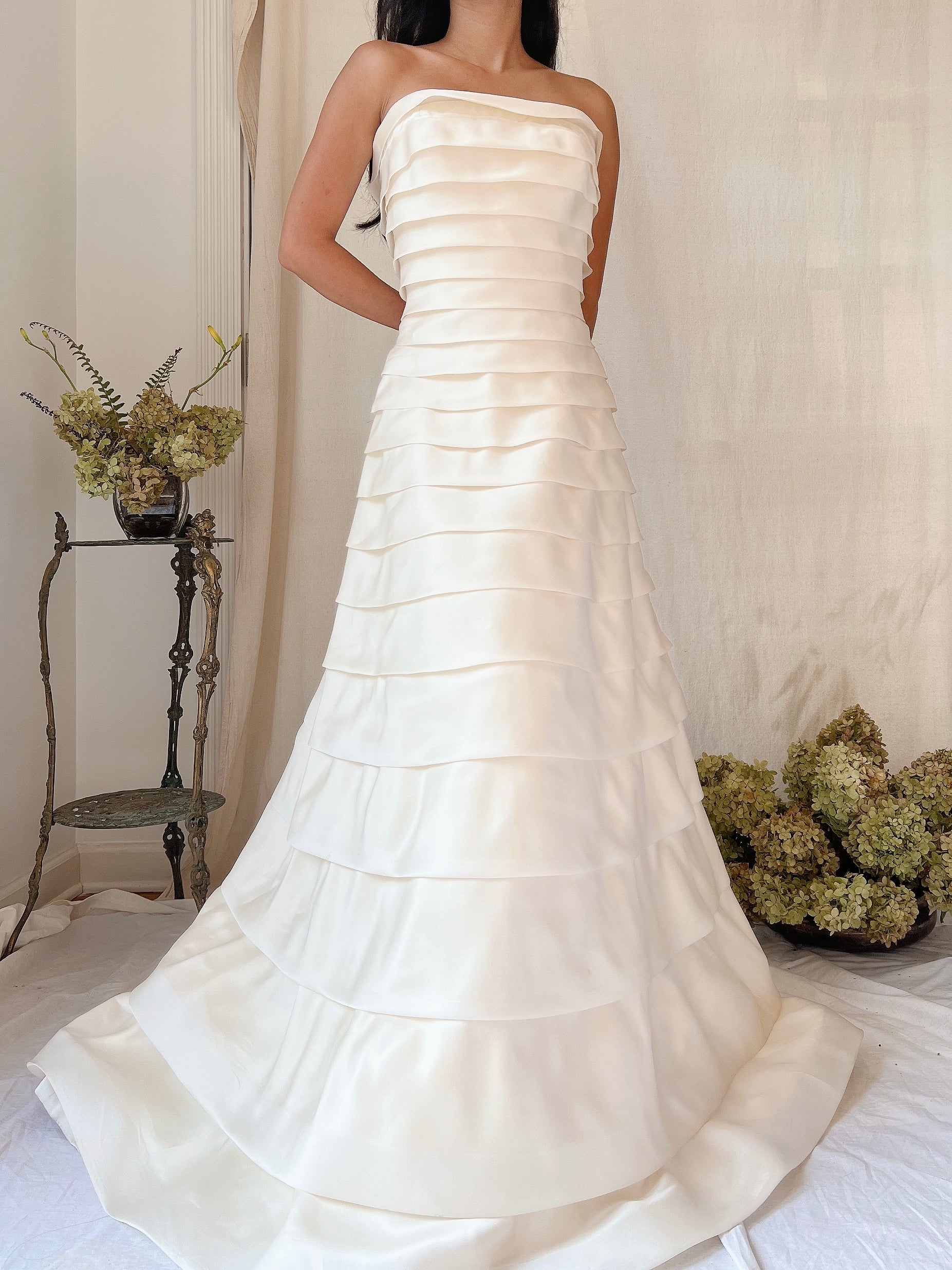 Vintage Silk Graduated Layers Gown - M/8