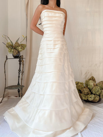 Vintage Silk Graduated Layers Gown - M/8