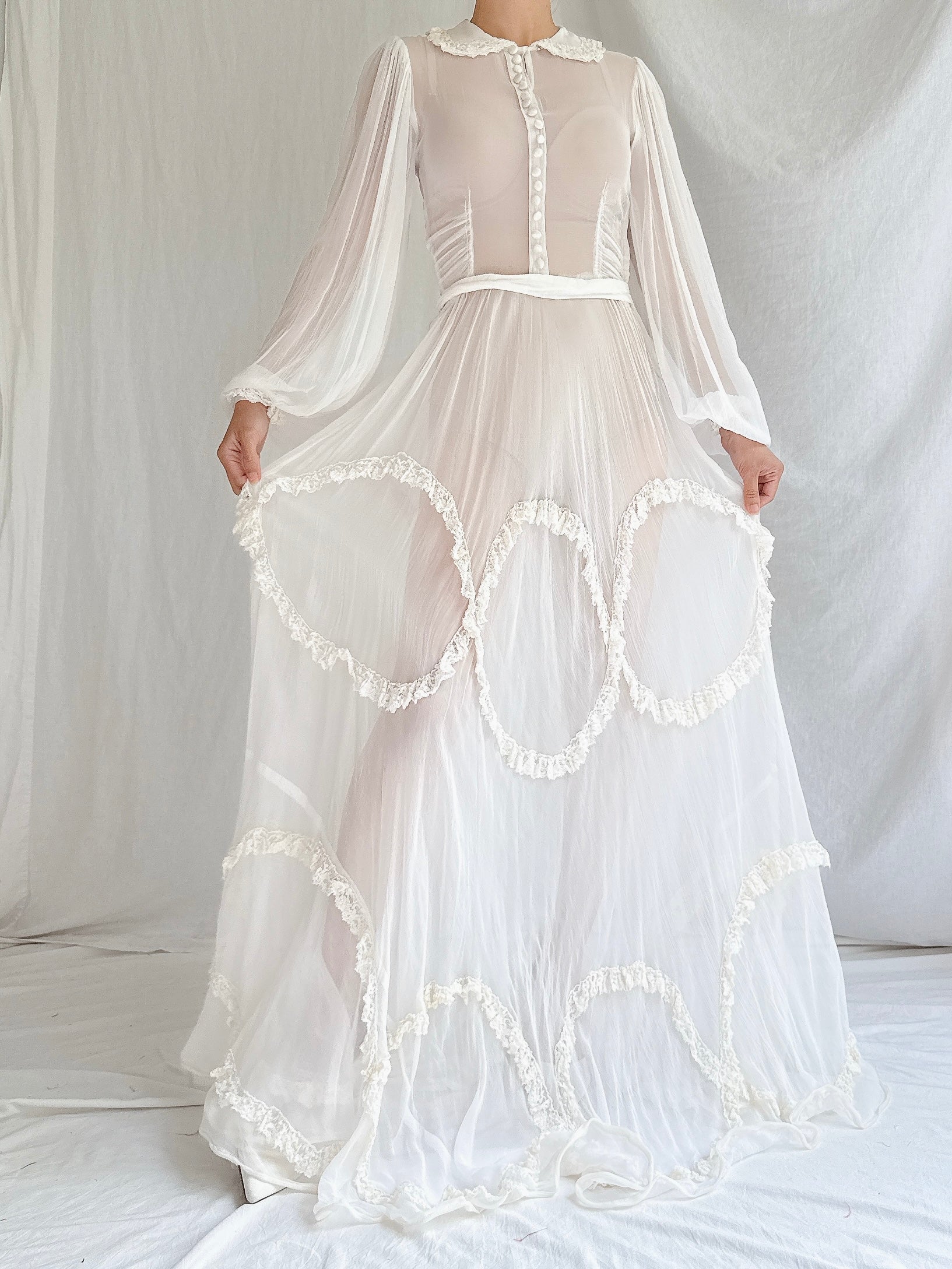 1930s Gauze Net Gown - XXS