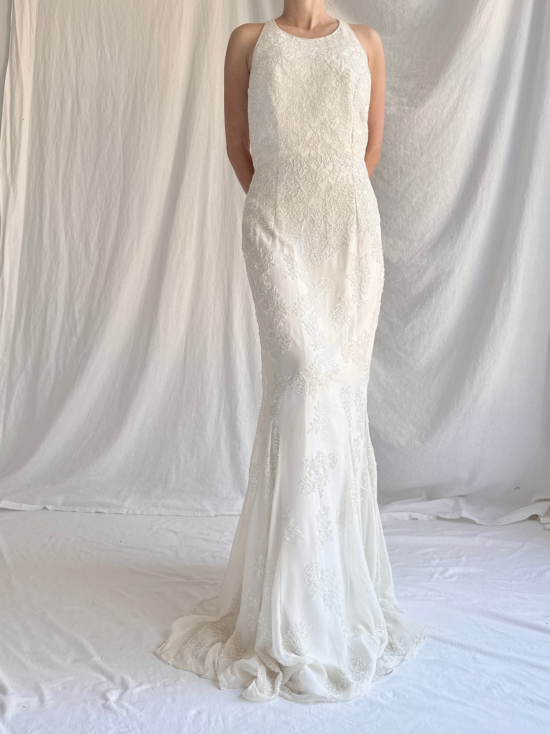 1990s Silk Beaded Gown - M