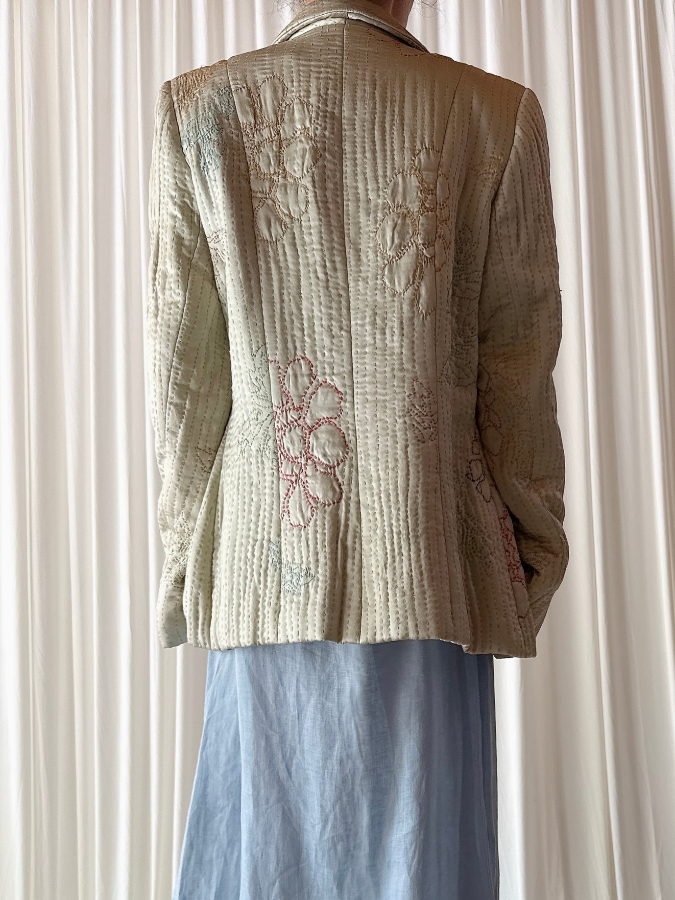 Vintage Futura Seafoam Silk Jacket - Size 44