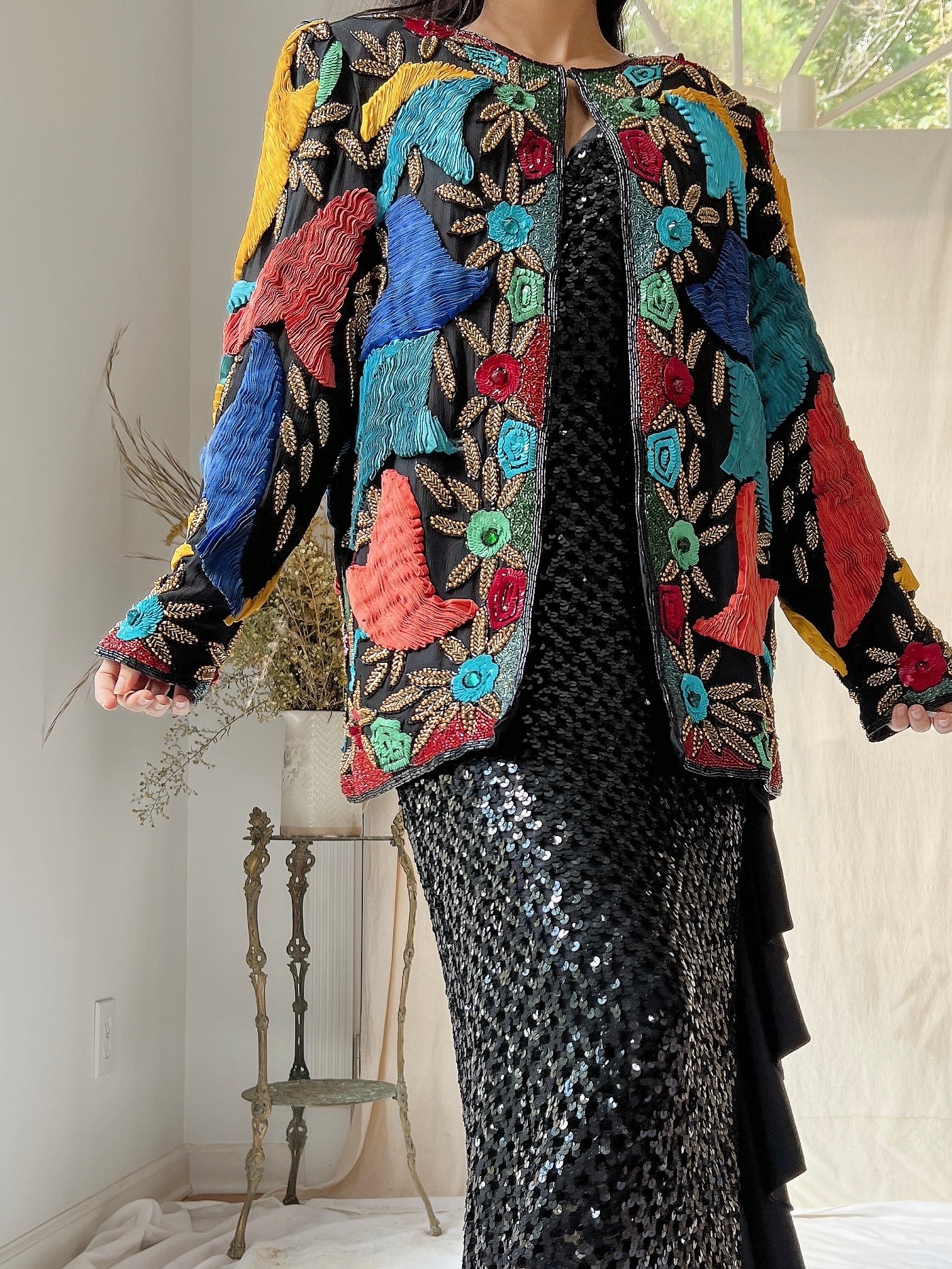 Vintage Silk Ribbon Jacket - M