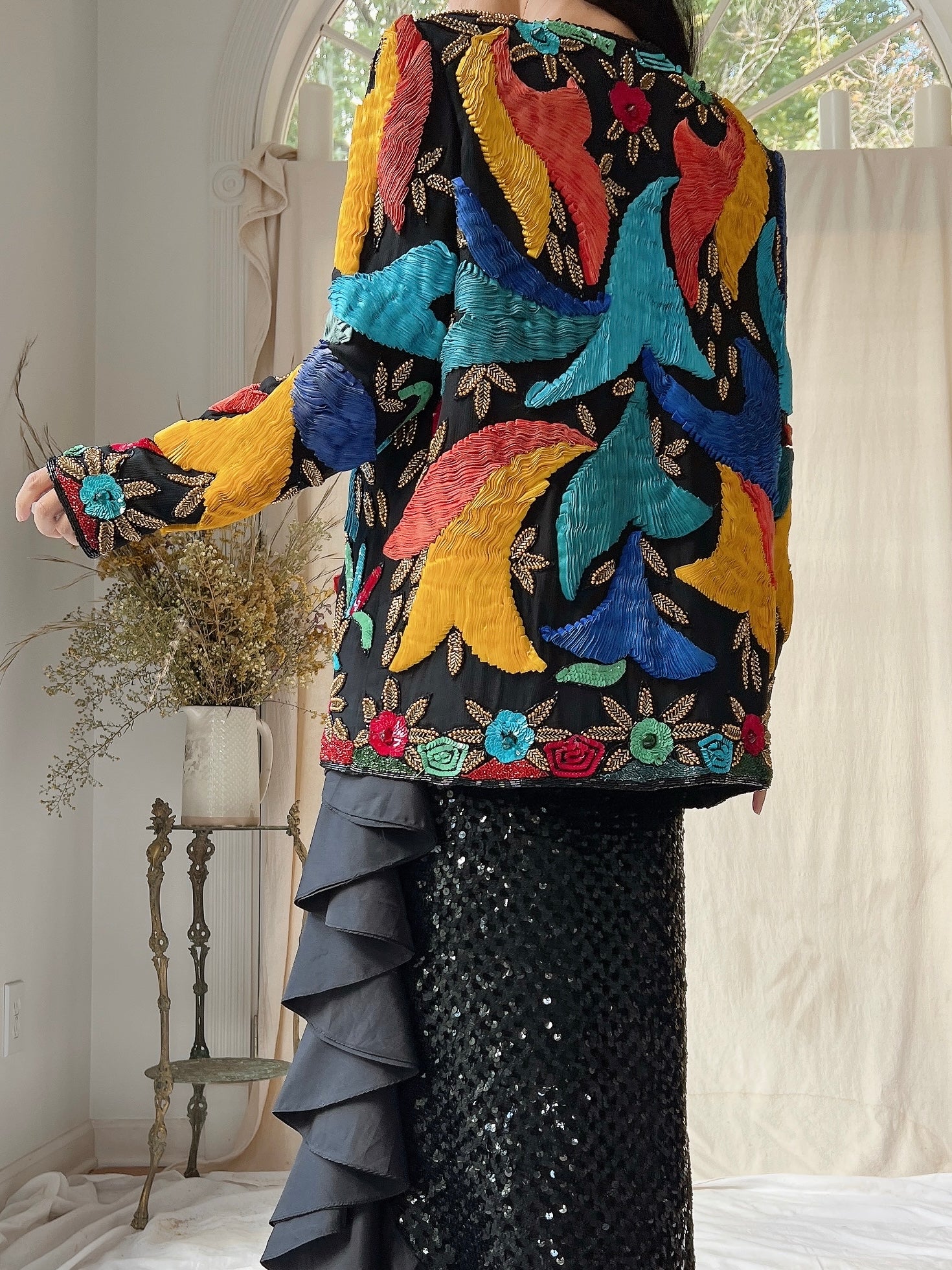 Vintage Silk Ribbon Jacket - M