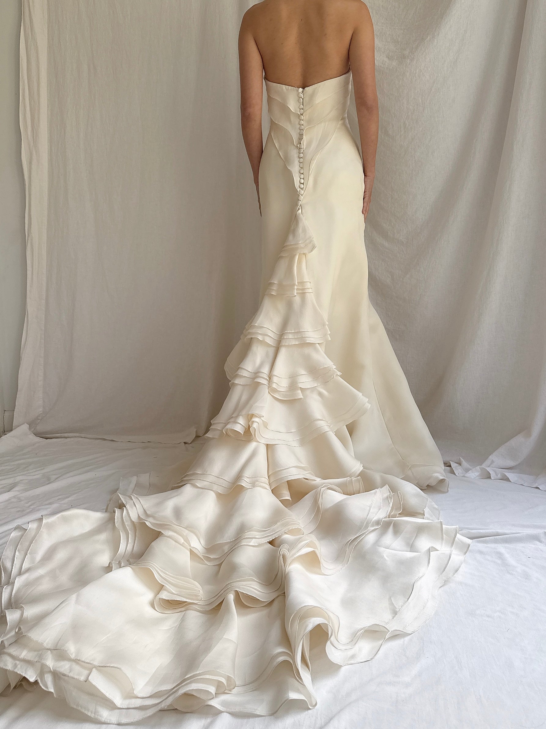 Vintage Silk Organza Gown - S