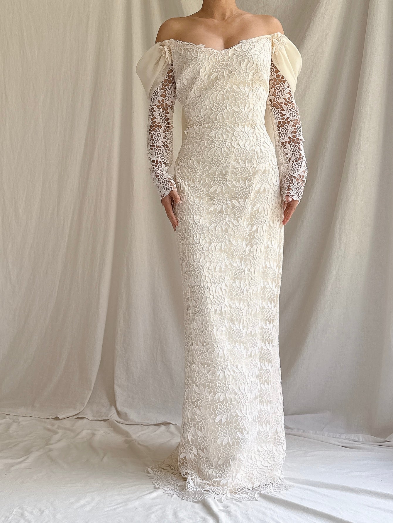 Vintage Off-the-Shoulder Dress - XS/S