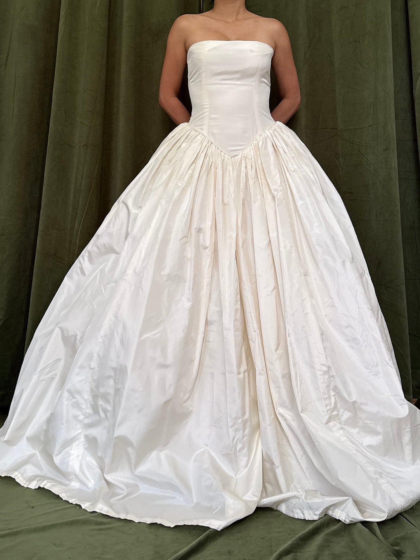 1990s Karen Reilly UK Silk Strapless Gown - XS