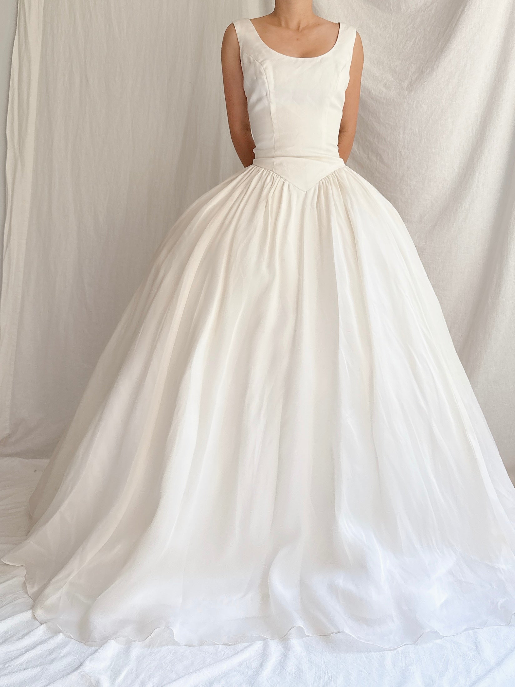 Vintage Silk Organza Gown - S
