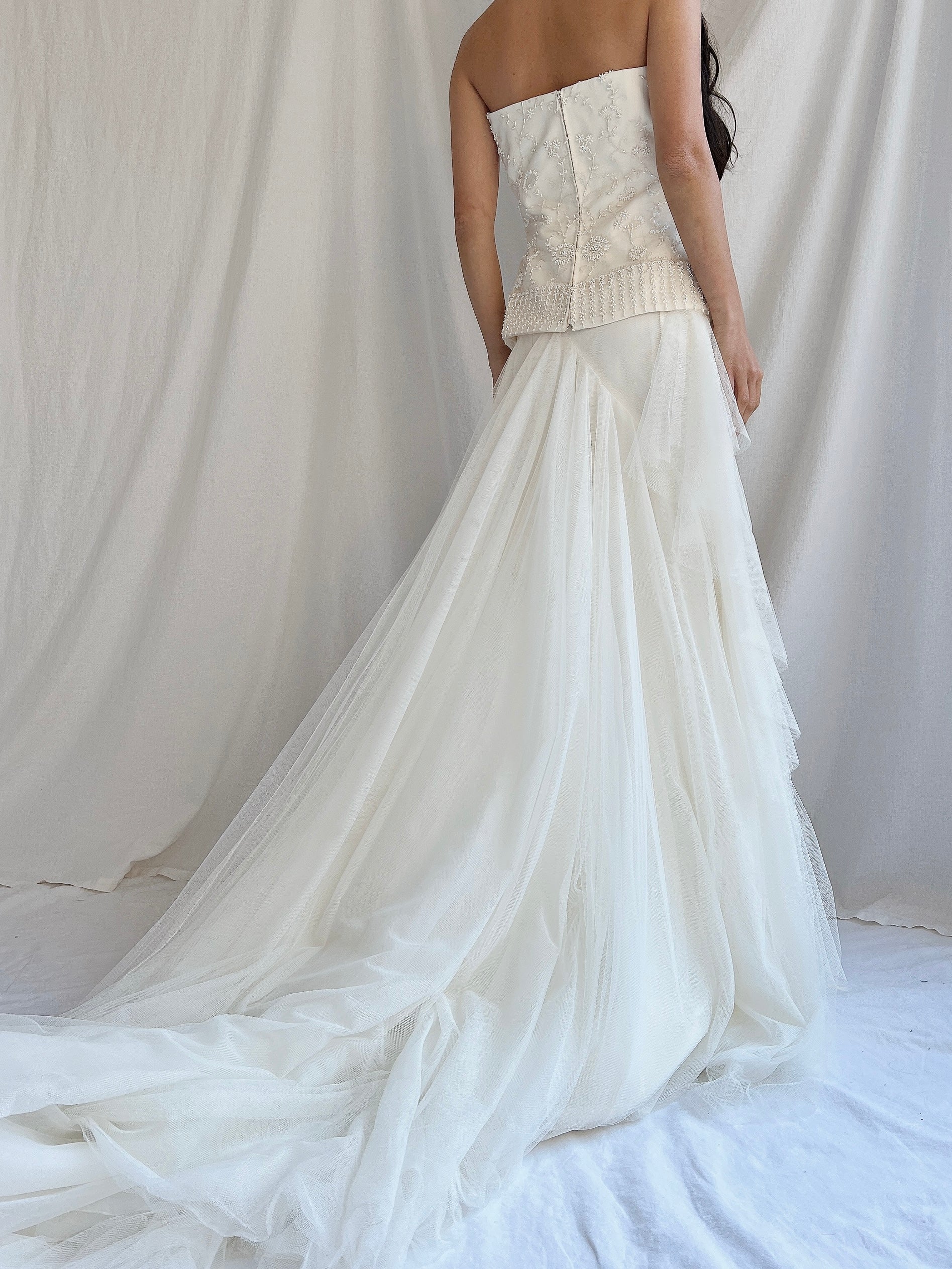 1990s Kleinfeld 2-Piece Silk Tulle Ensemble - M/8