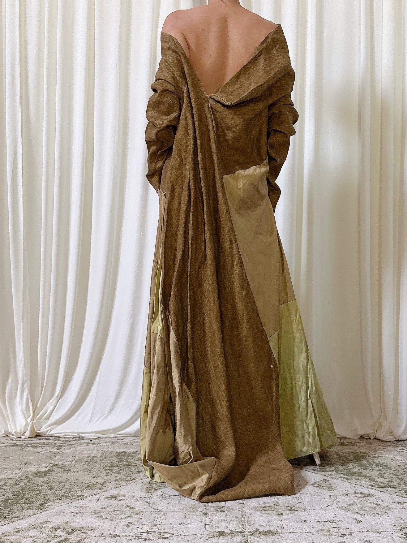 Vintage Anja Gockel Linen Olive Dress - L