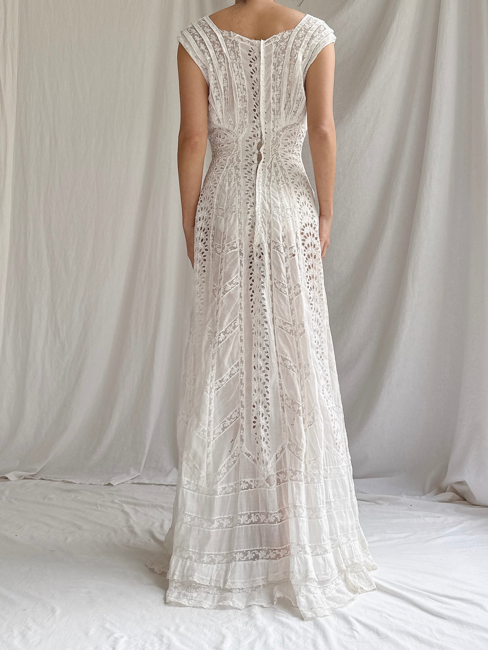 Antique Embroidery Eyelet Dress - XS