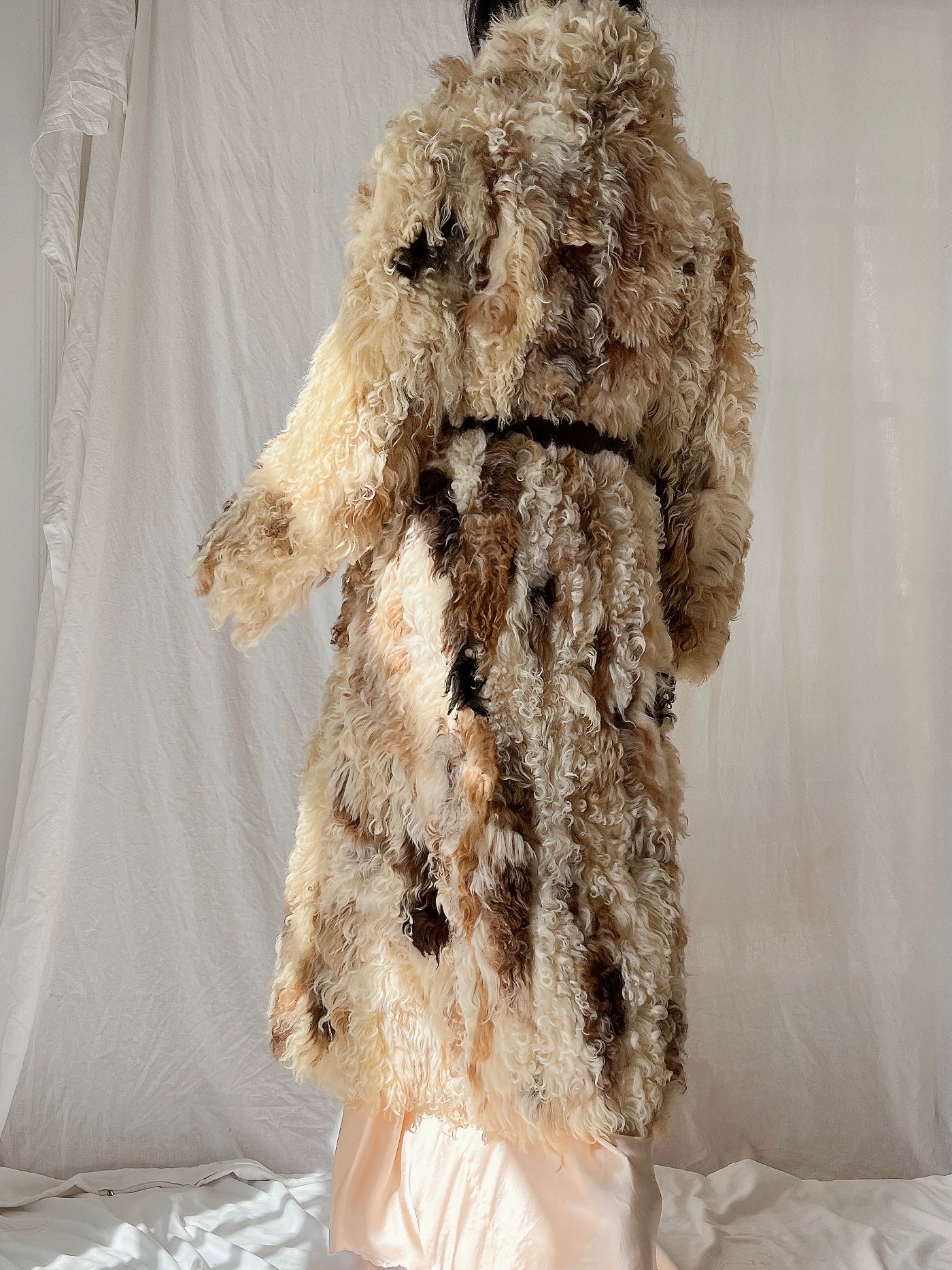 1970s Rare Sheared Curly Lamb Coat - M