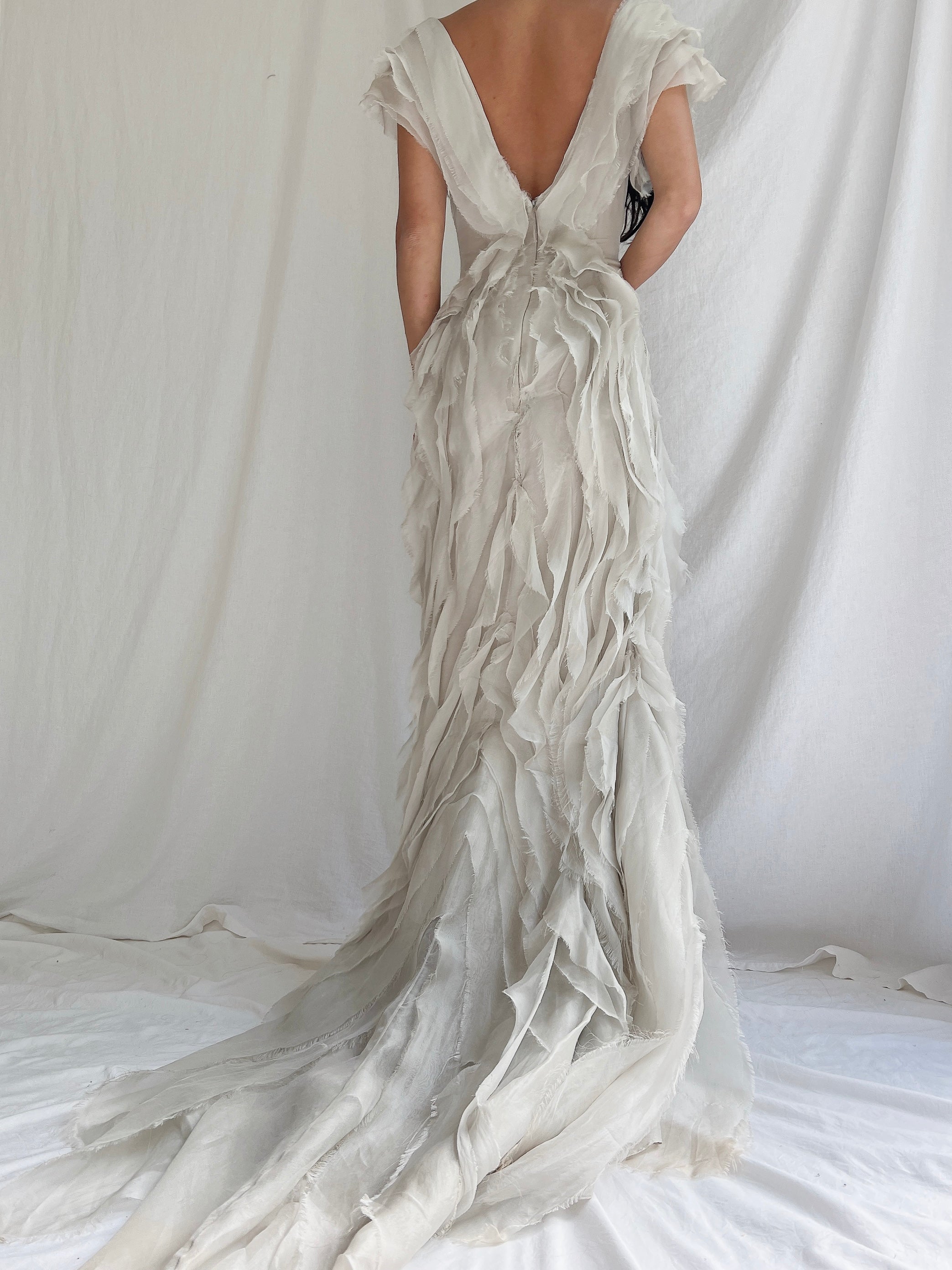 Vintage Dove Gray J. Mendel Silk Gown - XS/2