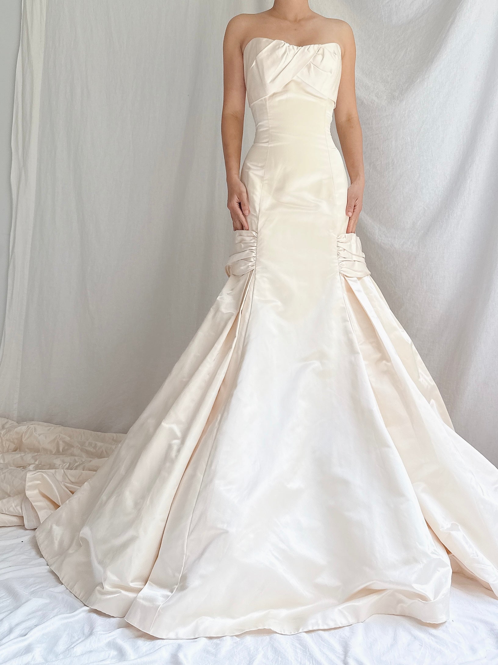 Vintage Marisa Strapless Silk Gown - S/M