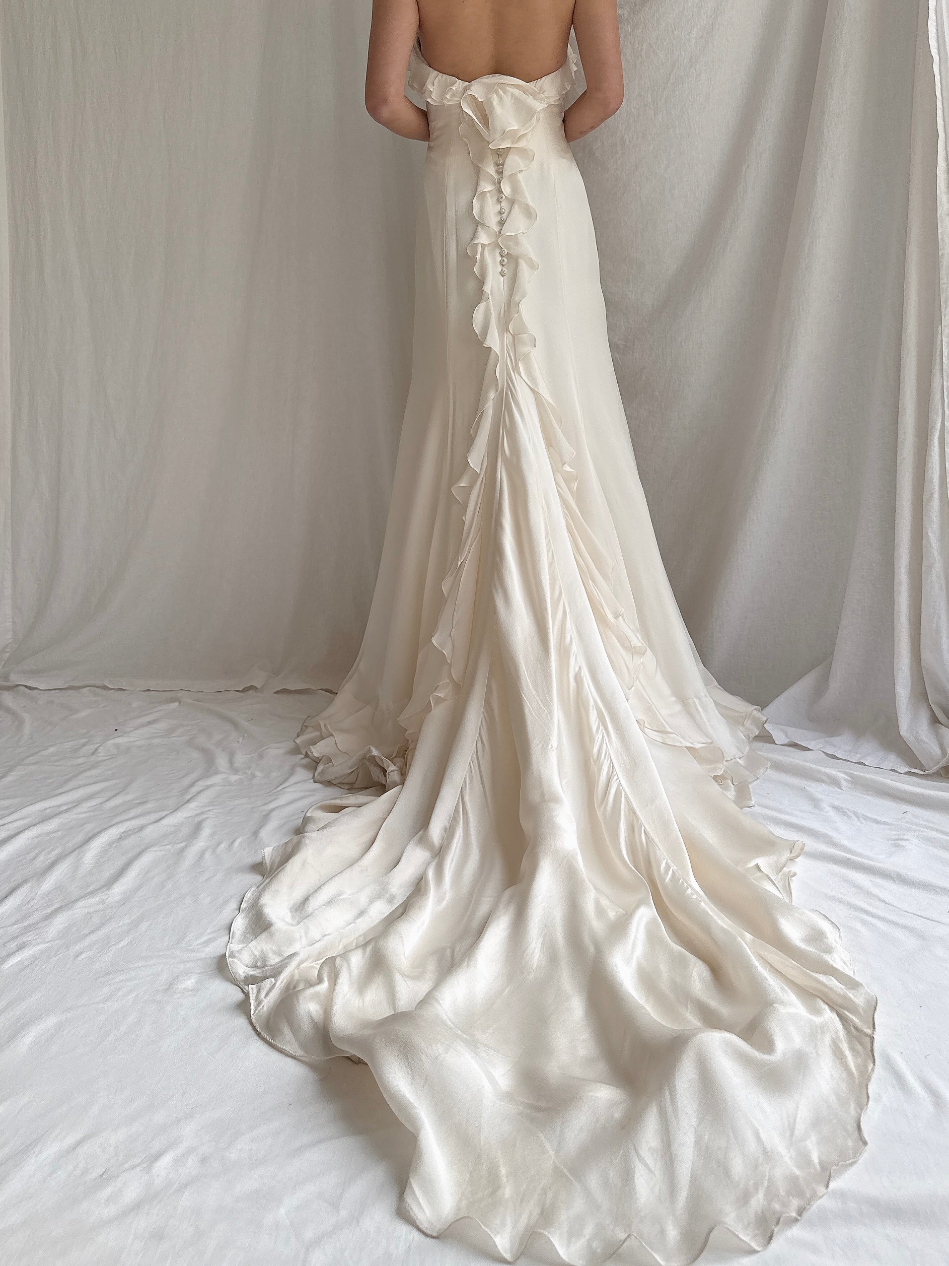 Vintage Saks 5th Ave Silk Charmeuse Gown - S/4/6