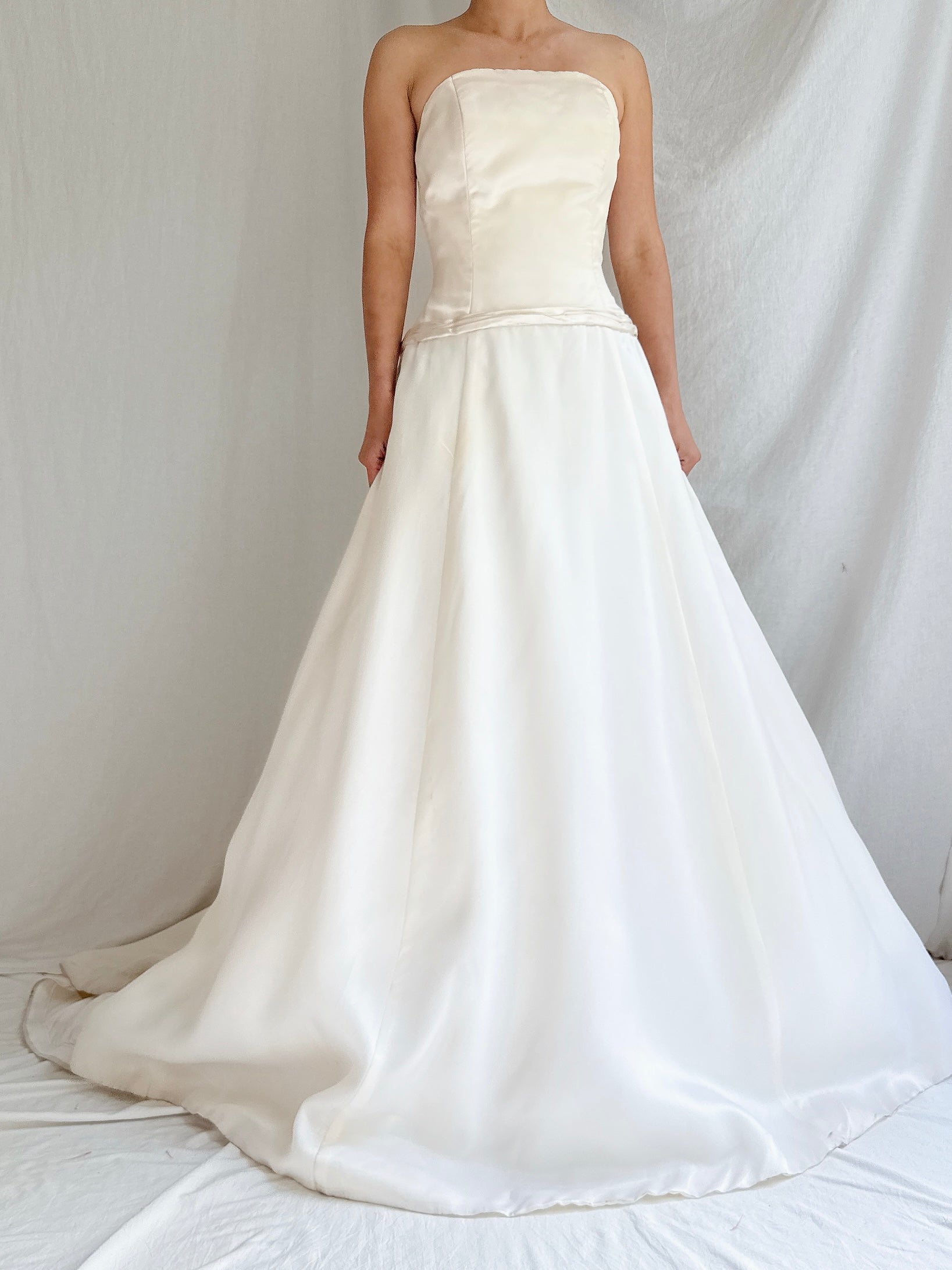 1990s Amsale Silk Organza Gown - S/4