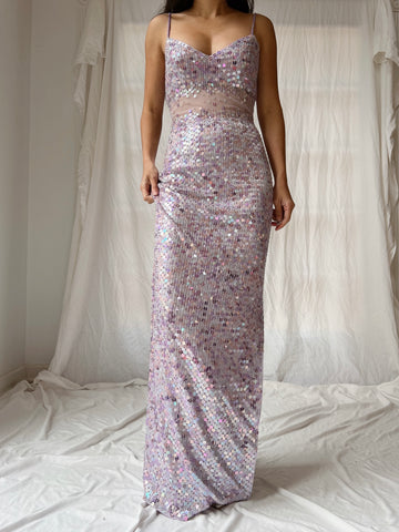 Vintage Lavender Sequins Dress - S