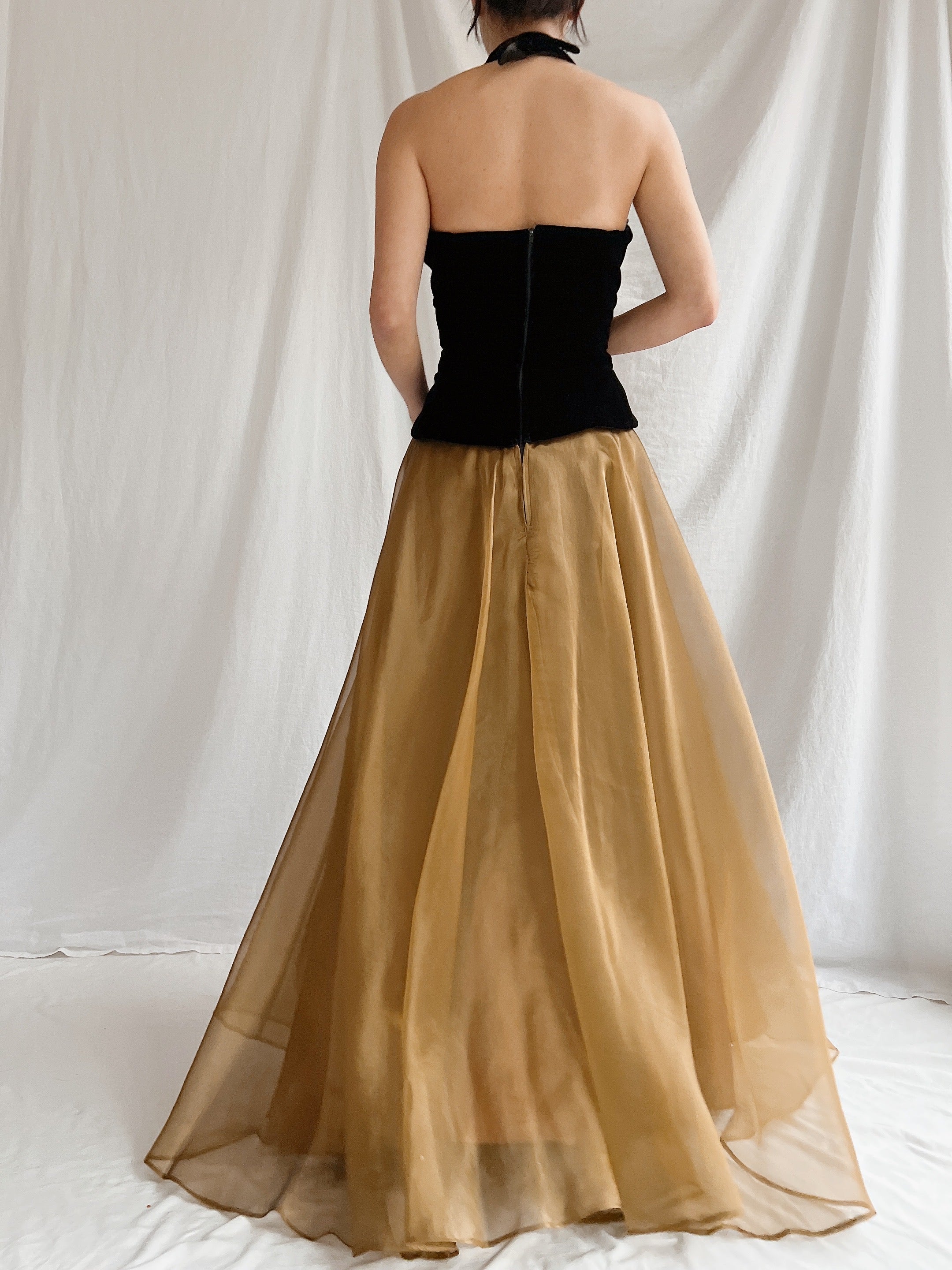 1980s New-Look Two-Tone Dress - S/M