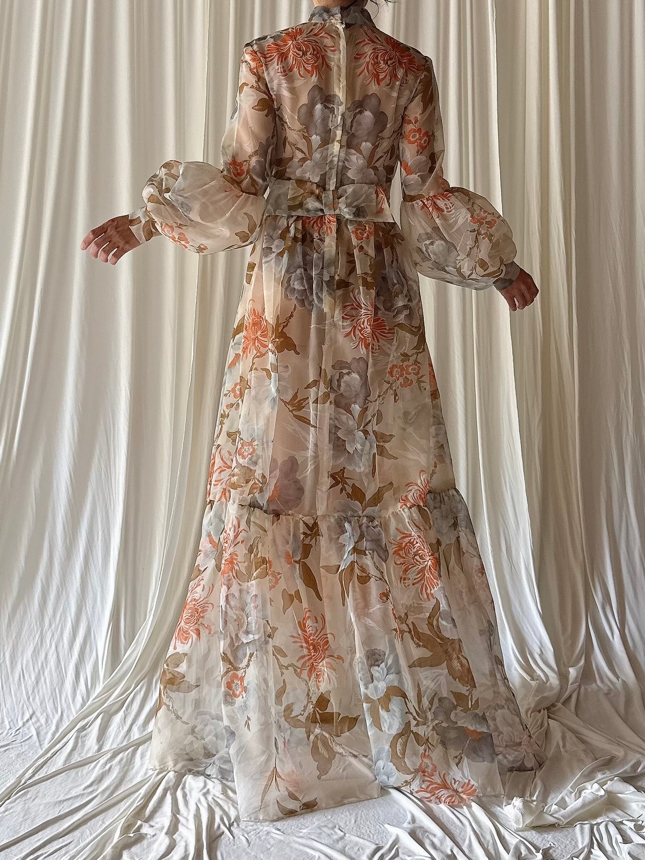 Vintage Floral Tricot Dress - S