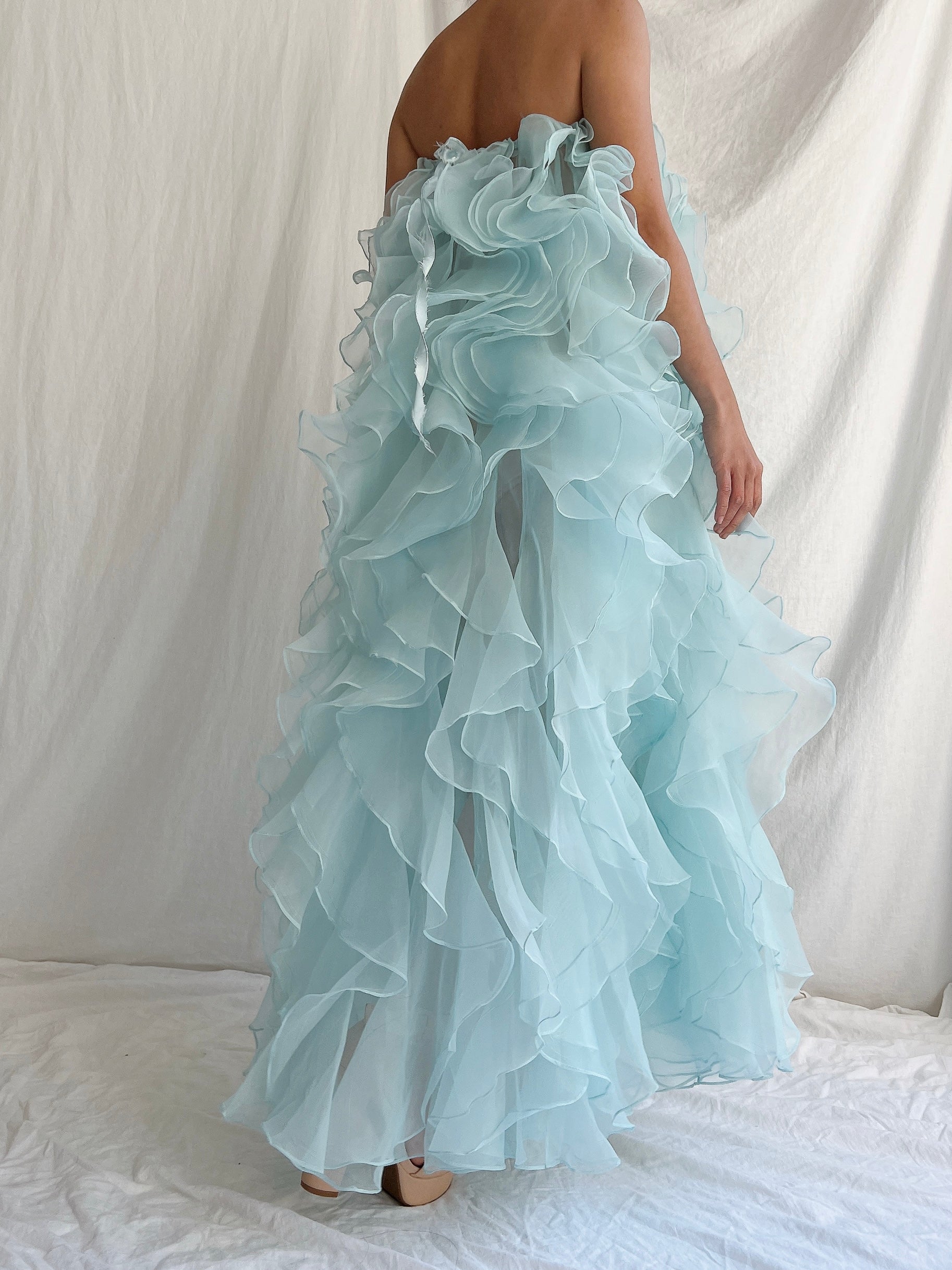 Cyan Ruffle Skirt/Dress - OSFM