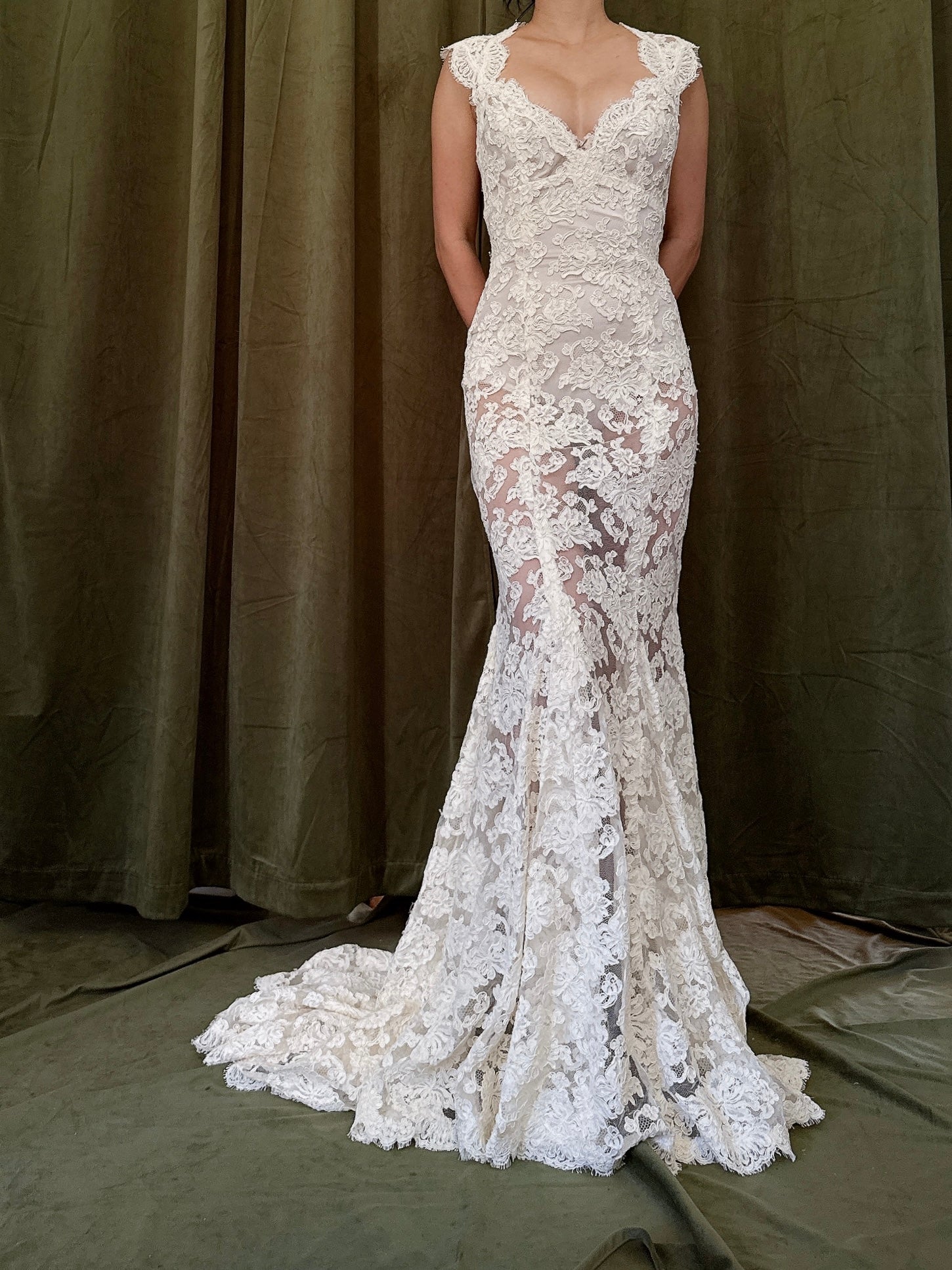 Vintage Monique Llhuilier Sheer Gown - M/6