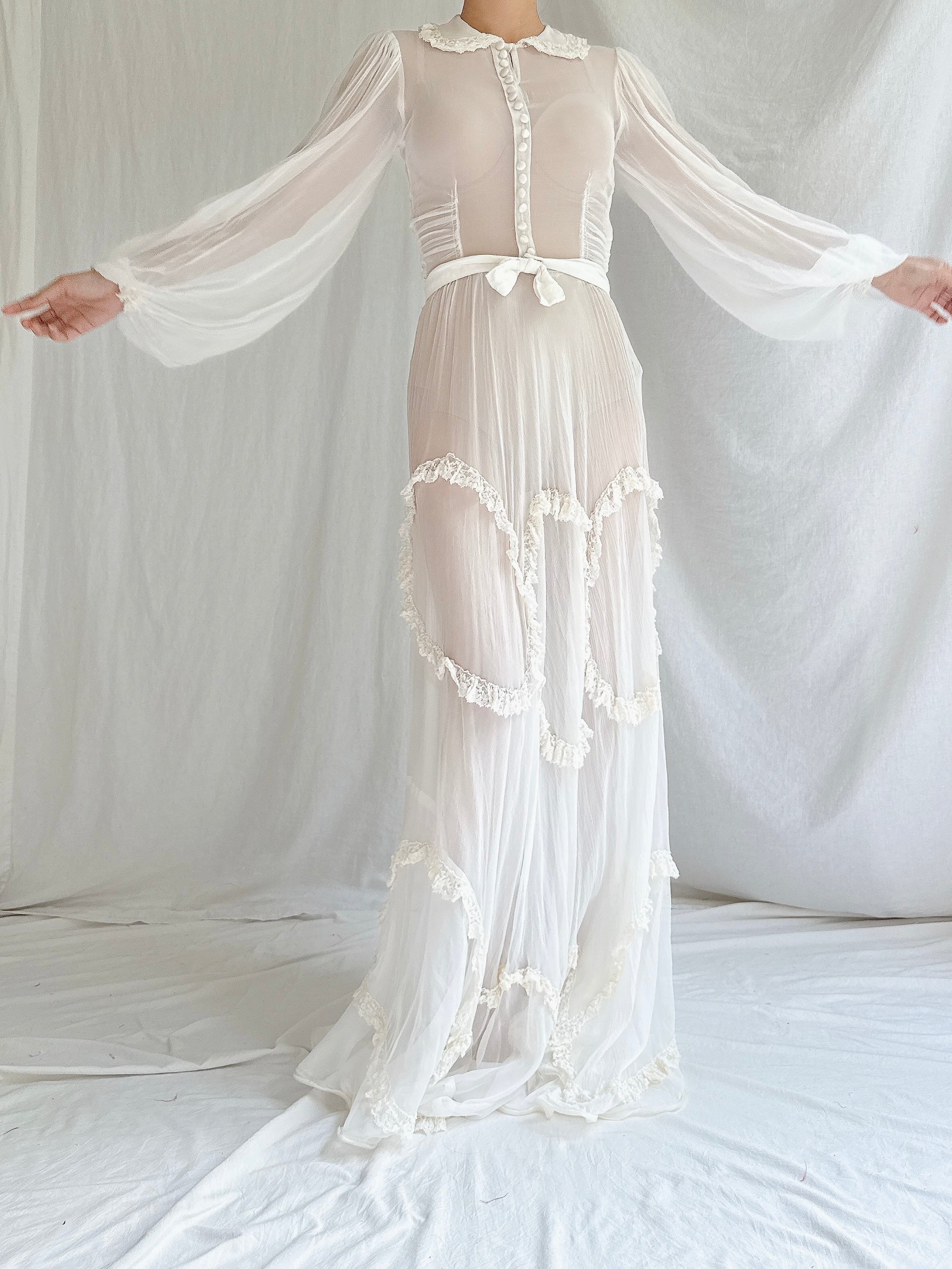 1930s Gauze Net Gown - XXS