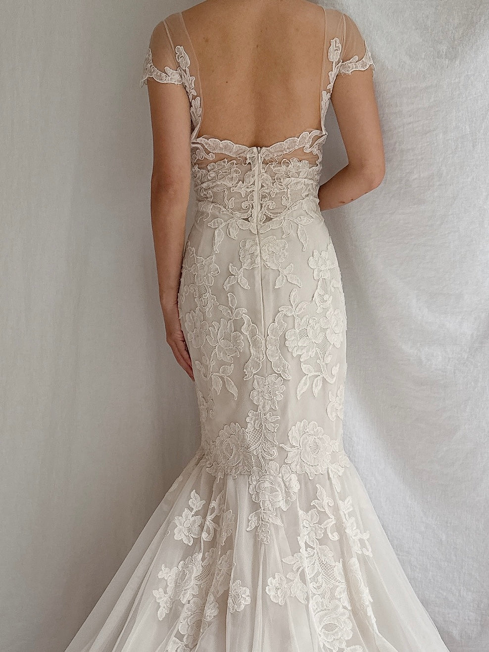Vintage Liancarlo Illusion Lace Gown - S/6