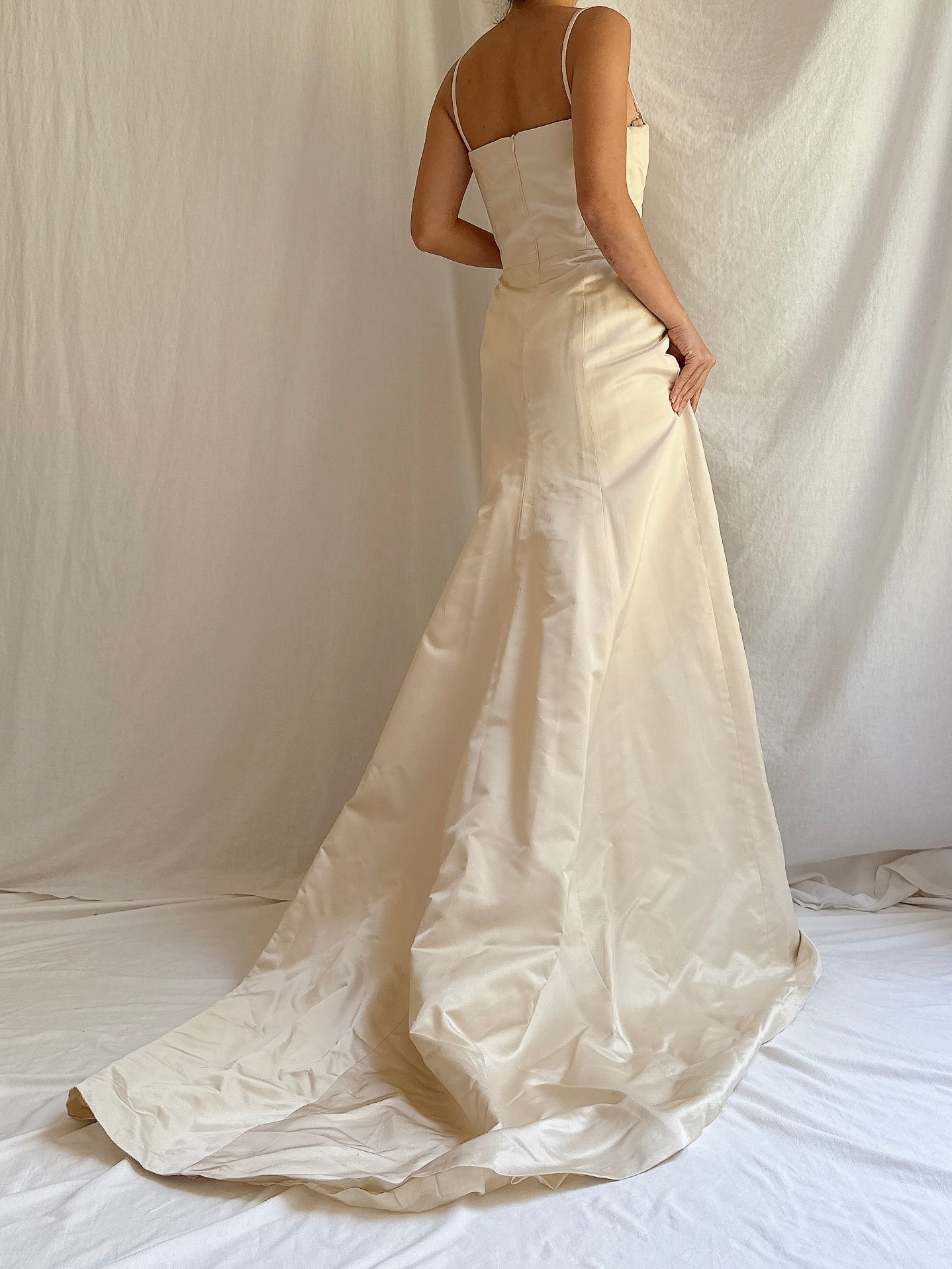 Vintage Peter Soronen Champagne Silk Charmeuse Gown - XS/2