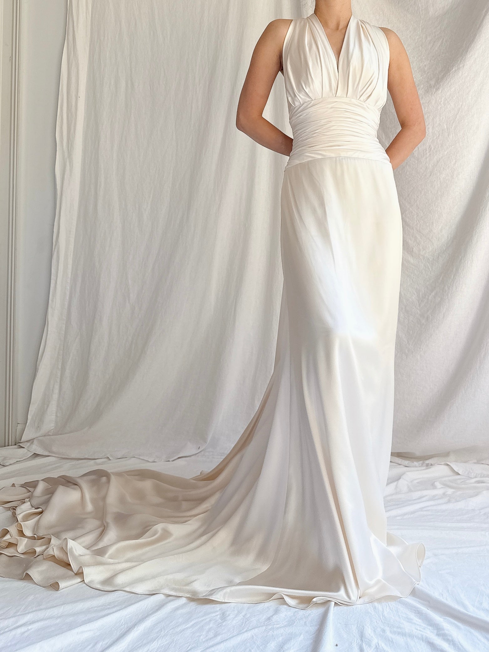 Vintage Romona Keveza Silk Charmeuse Gown - XS