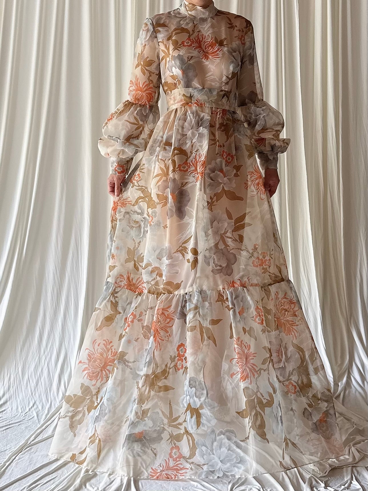 Vintage Floral Tricot Dress - S