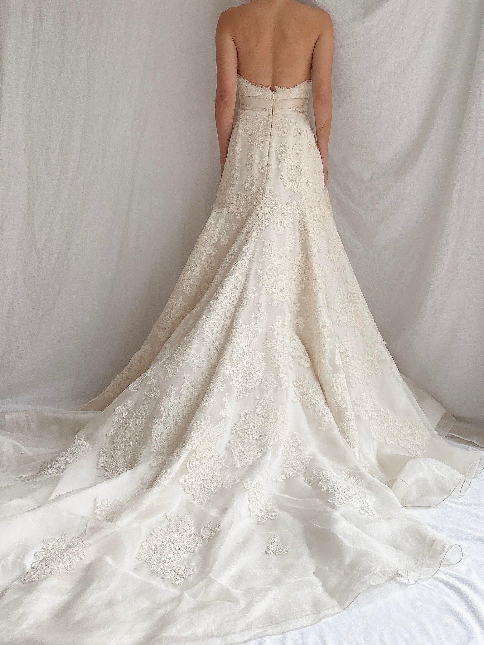 “RESERVED” Vintage Liancarlo Couture Alencon Lace & Silk Organza Gown - S/M 6