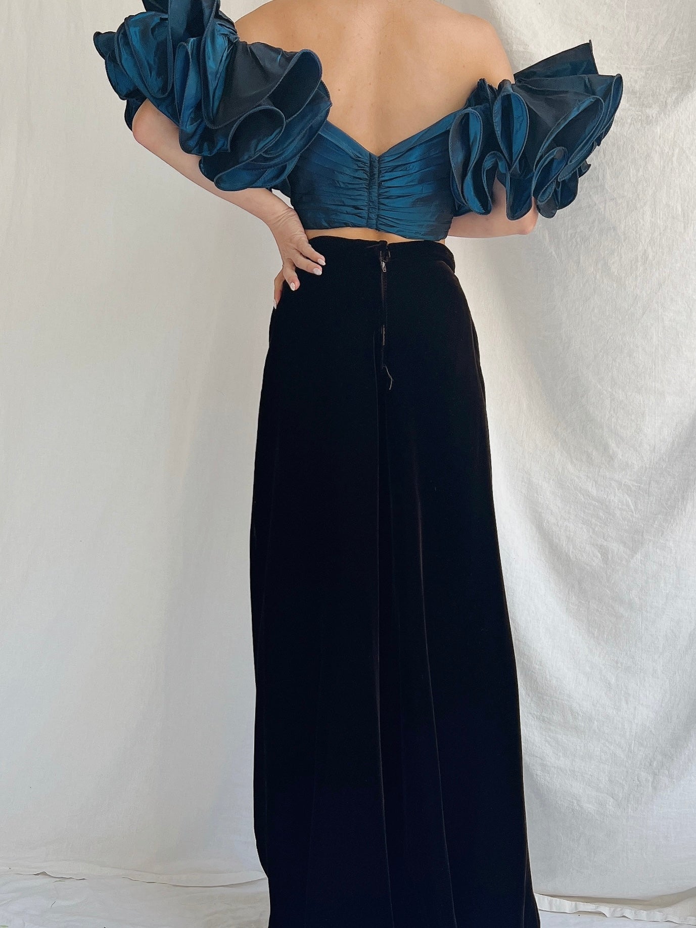 Vintage Lillie Rubin Ruffle Sleeve Top - M