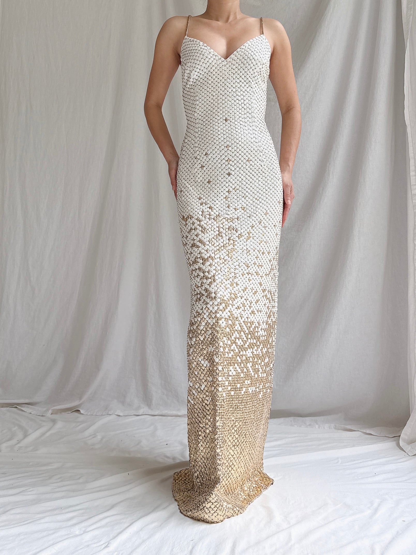 Vintage Graduated Sequins Dress - S