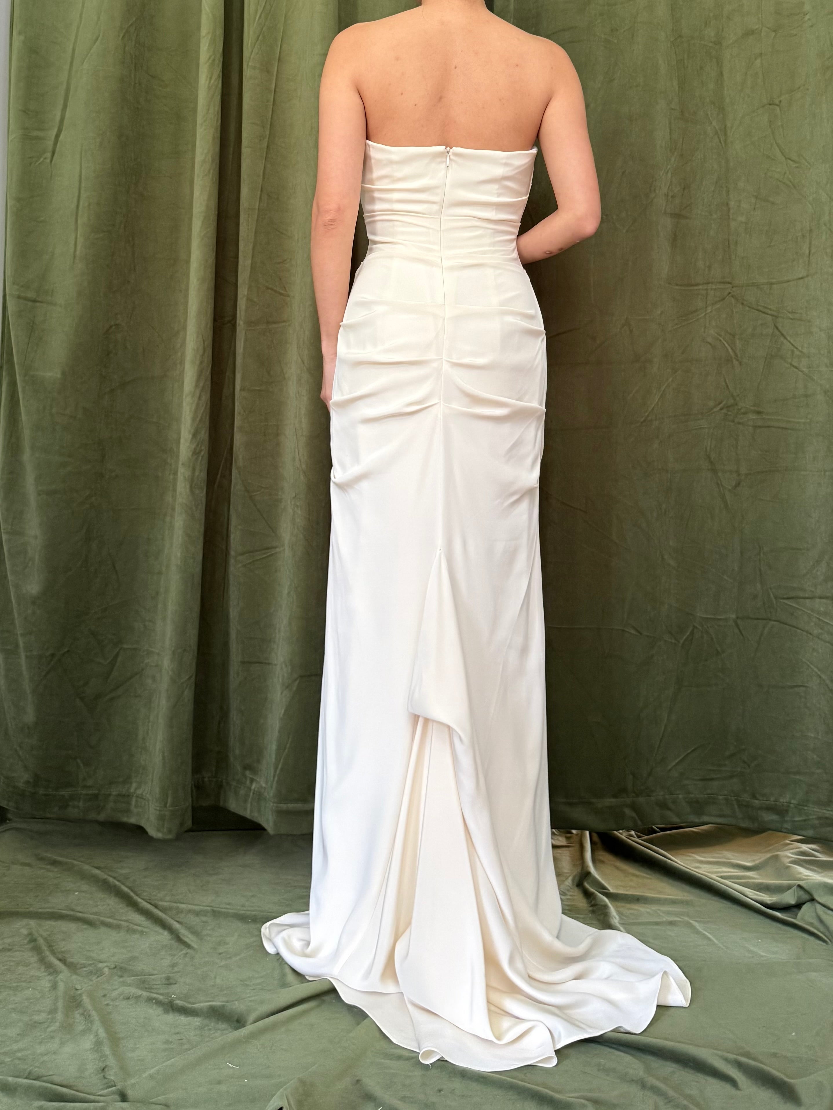 Vintage Ruche Silk Spandex Gown - XS/2