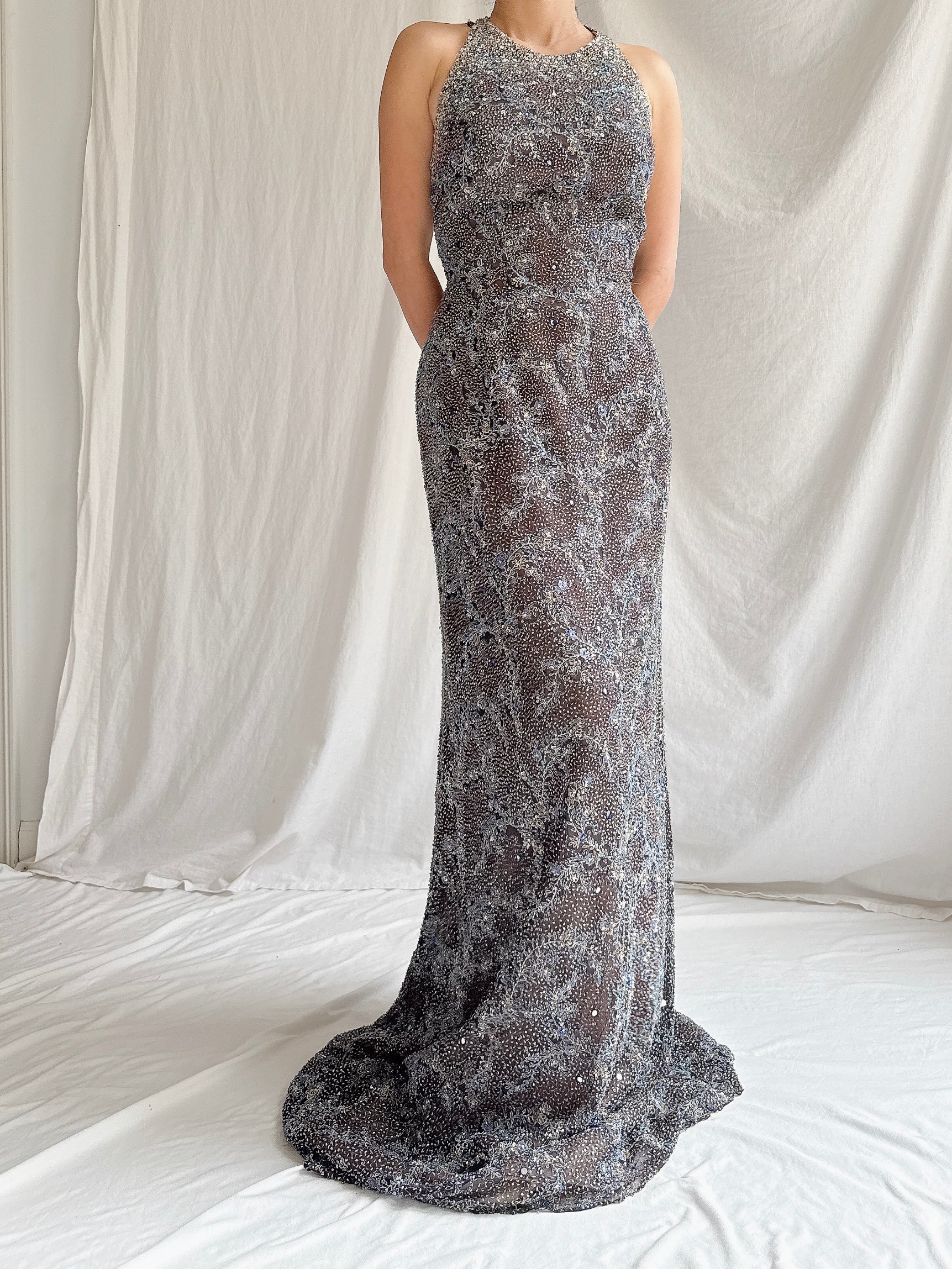 Vintage YSA Makino Fully Beaded Gown - S/M