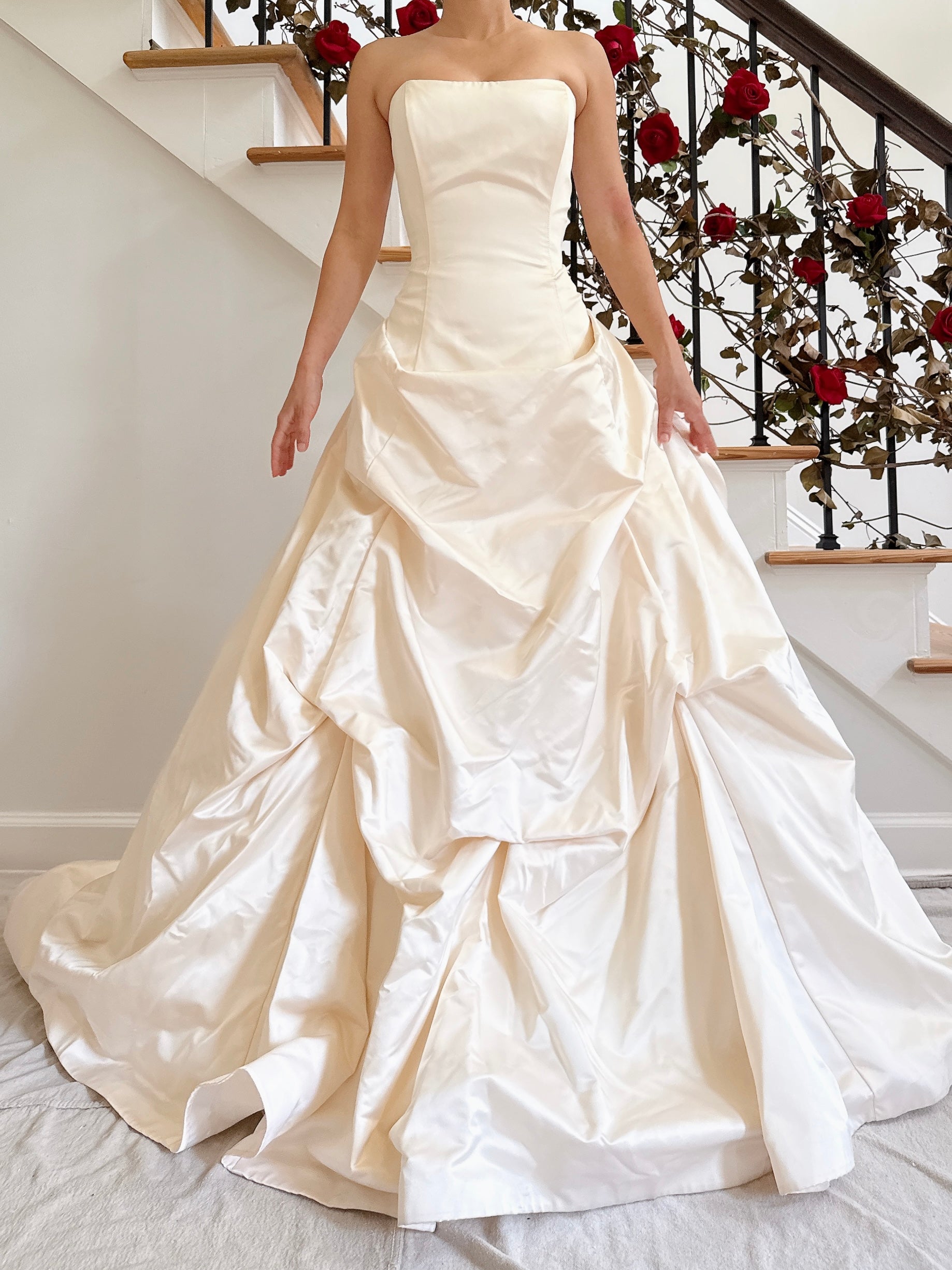 00 Marisa Silk Draped Gown - 35B/29W/58L from shoulders